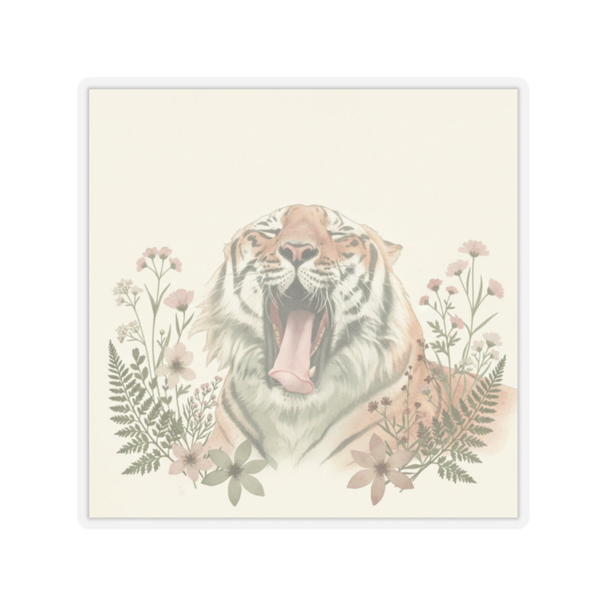 Botanical — Tiger — Kiss-Cut Sticker