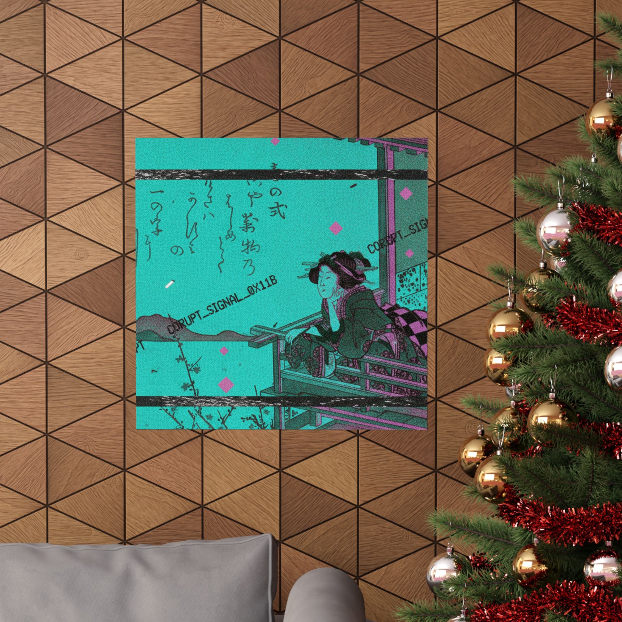 Glitch Culture — Courtesan Leaning On The Railing Of A Veranda — Matte Poster