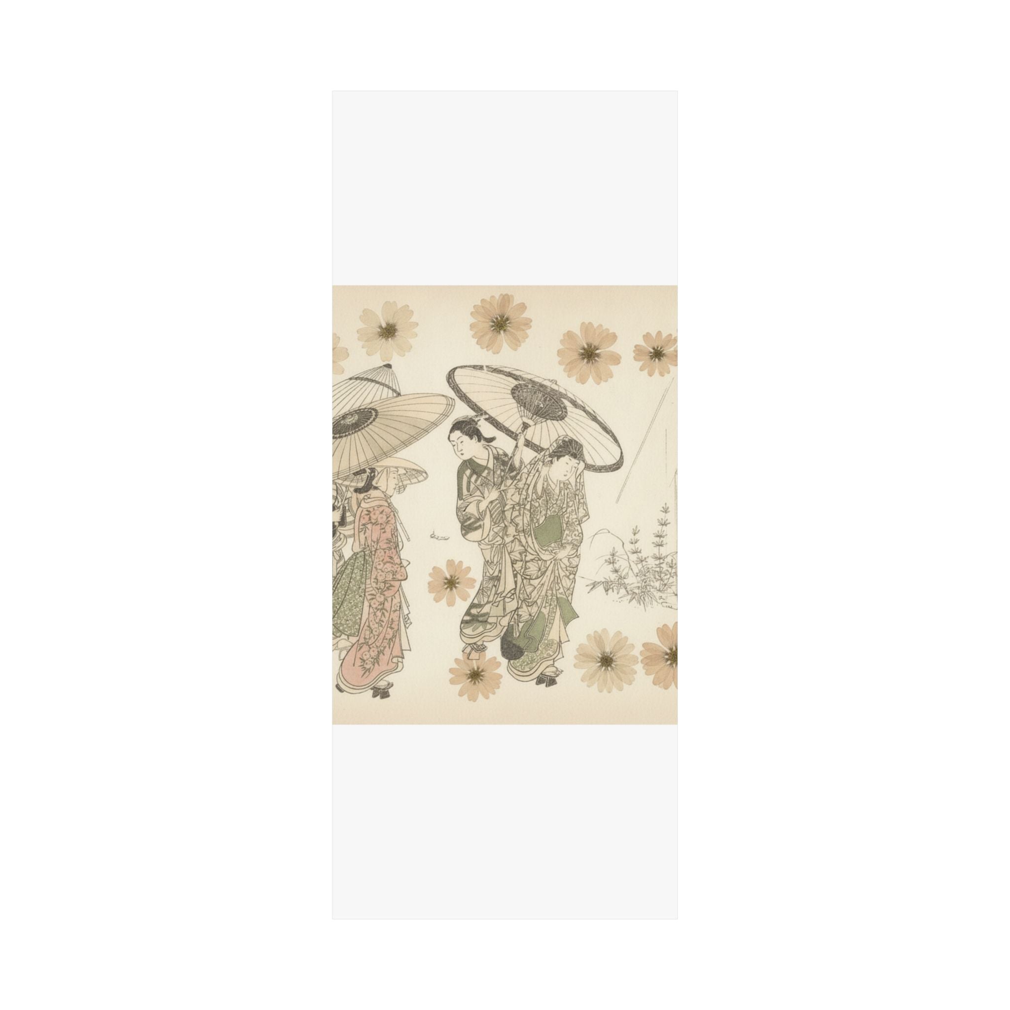 Botanical — A Lady With Three Attendants In The Rain — Matte Poster