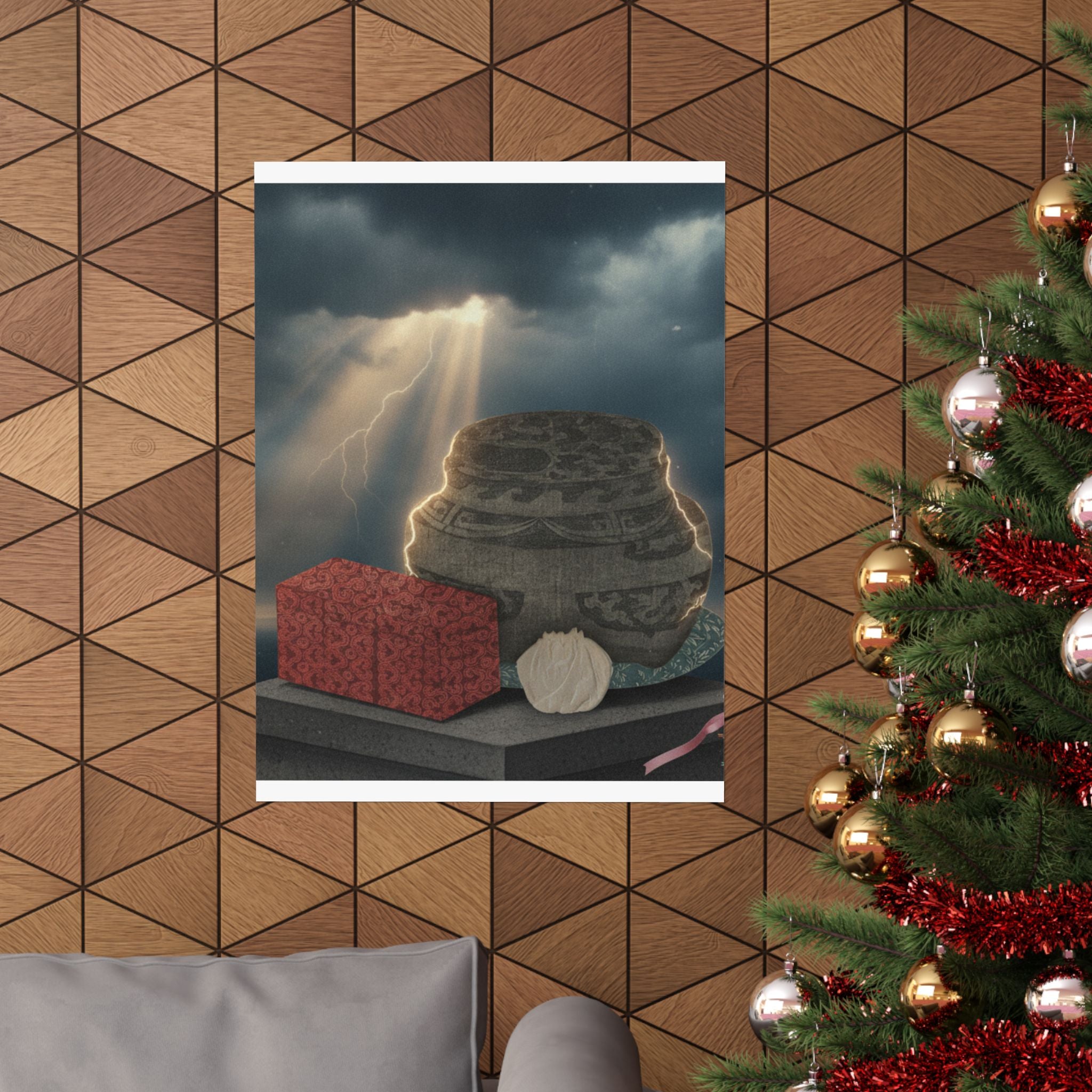 Dramatic Storm — Fire-Holder And Tea-Box — Matte Poster