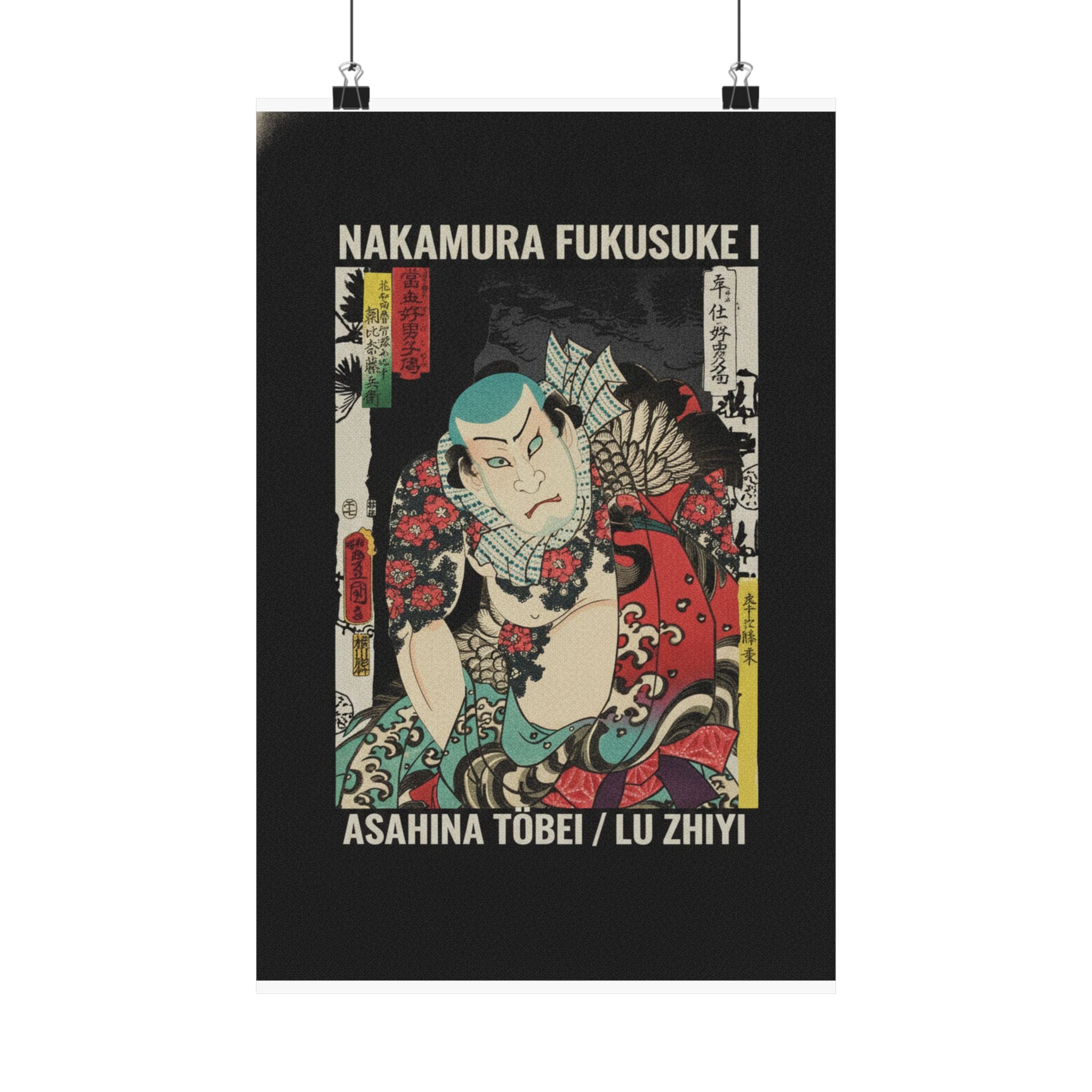 Streetwear Collage — The Actor Nakamura Fukusuke I As Asahina Tōbei, Likened To Lu Zhishen The Tattoo — Matte Poster