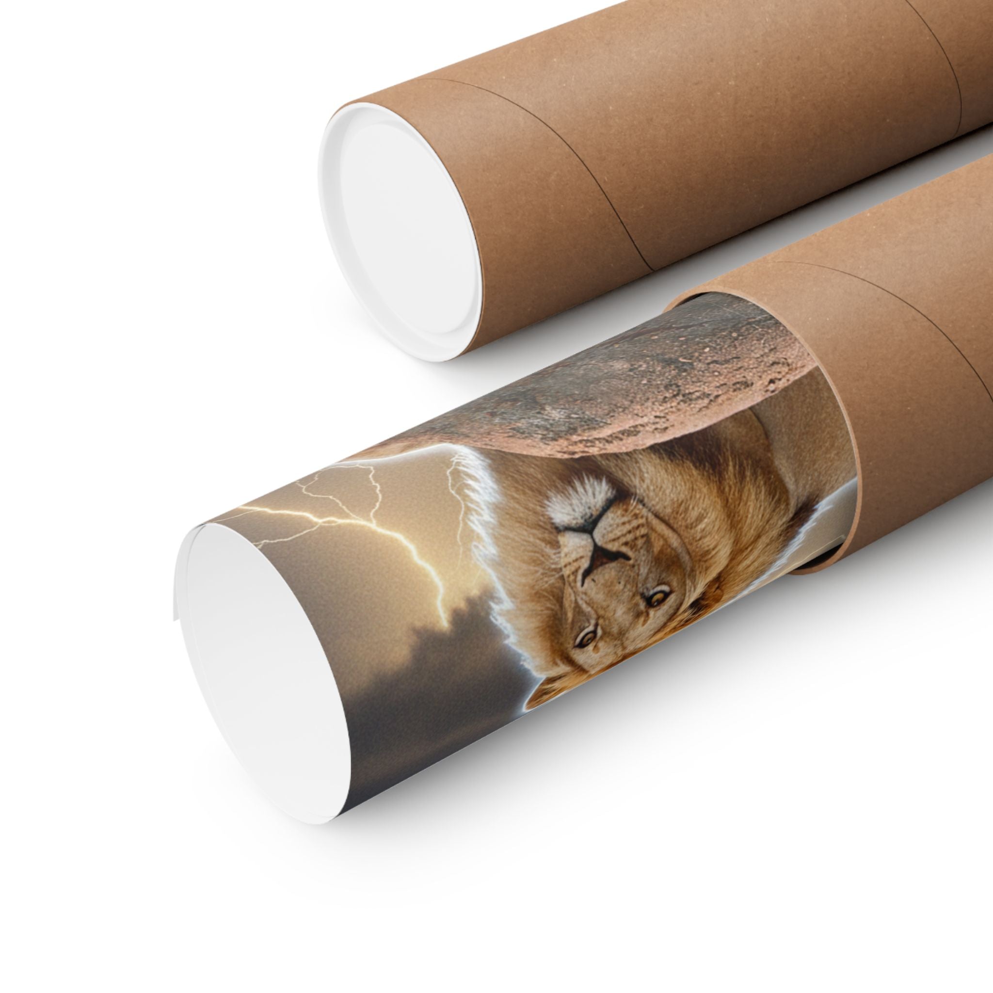Dramatic Storm — Lion — Matte Poster