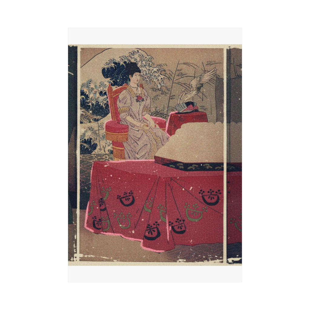 Japanese Street — Illustration Of The  Empress Visiting The General Staff Headquarters [To Present — Matte Poster