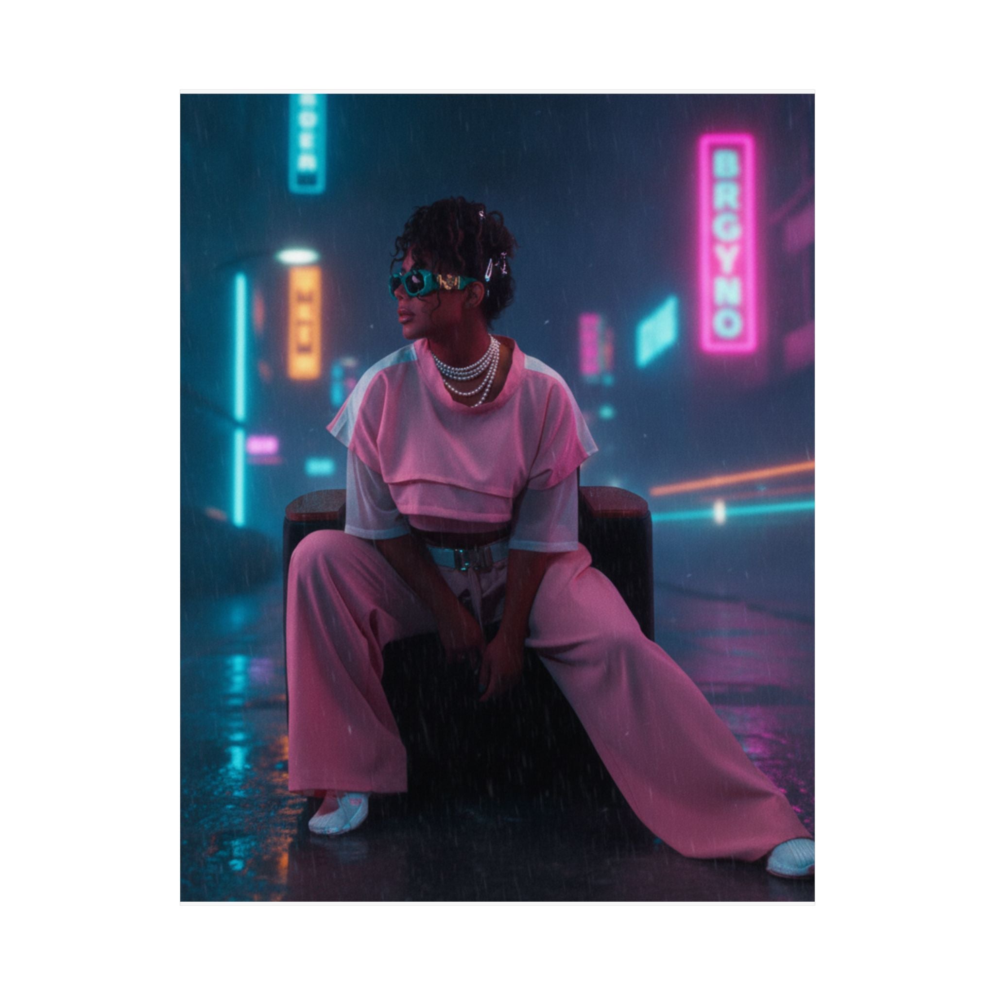 Neon Noir — Person — Matte Poster