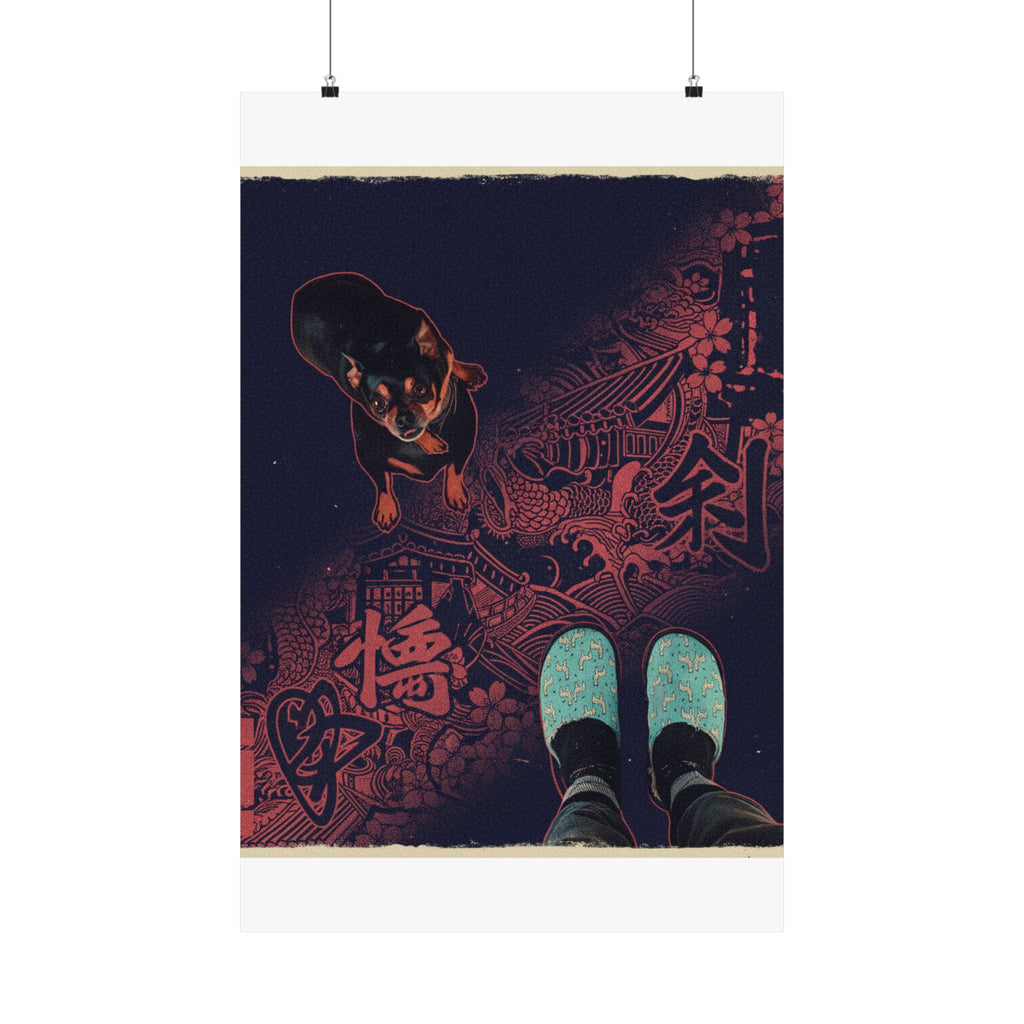 Japanese Street — Dog — Matte Poster
