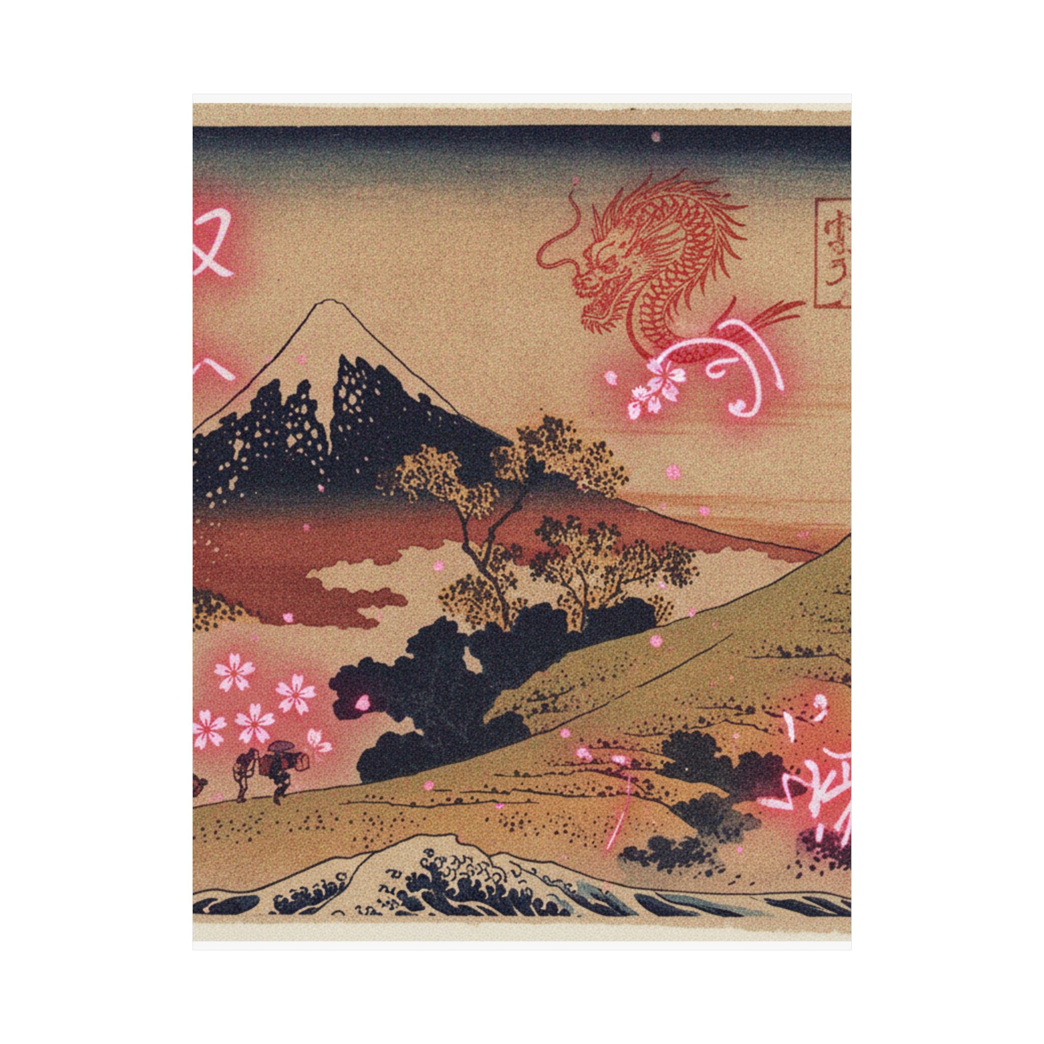 Japanese Street — The Inume Pass In Kai Province (Kōshū Inume Tōge), From The Series Thirty-Six Vi — Matte Poster