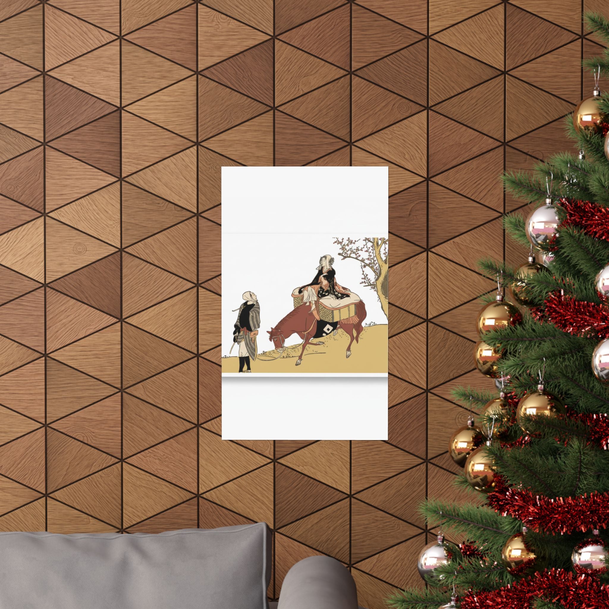 Ecommerce Main — Version Of Legend Of Michizane: Woman Riding Ox Which A Man Is Leading — Matte Poster