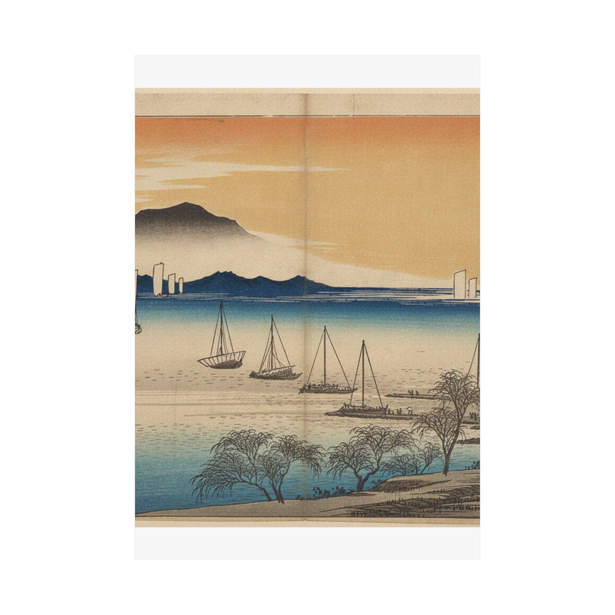 Affirmation — Sailing Boats Returning To Yabase, Lake Biwa — Matte Poster