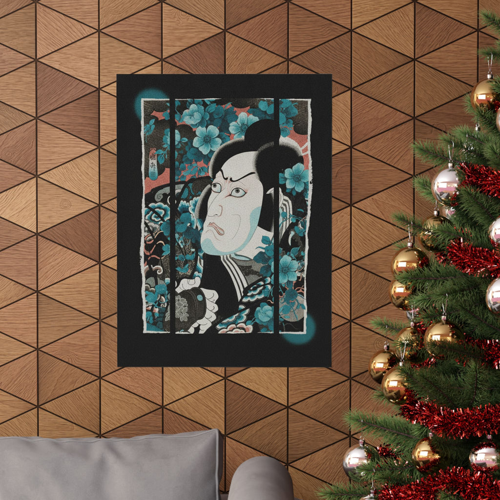 Streetwear Collage — Kabuki Actor Ichikawa Ebizō V As Kumagai Jirō Naozane — Matte Poster
