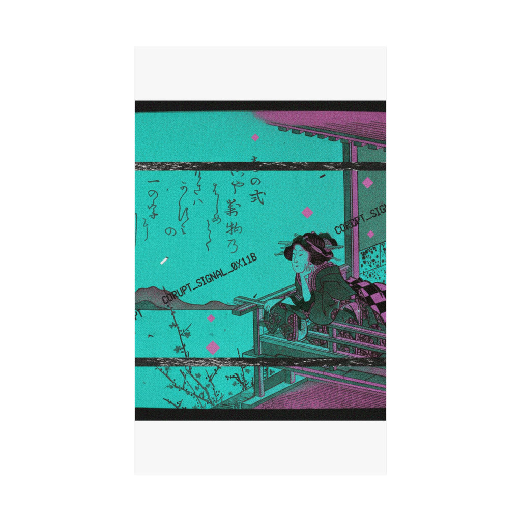 Glitch Culture — Courtesan Leaning On The Railing Of A Veranda — Matte Poster