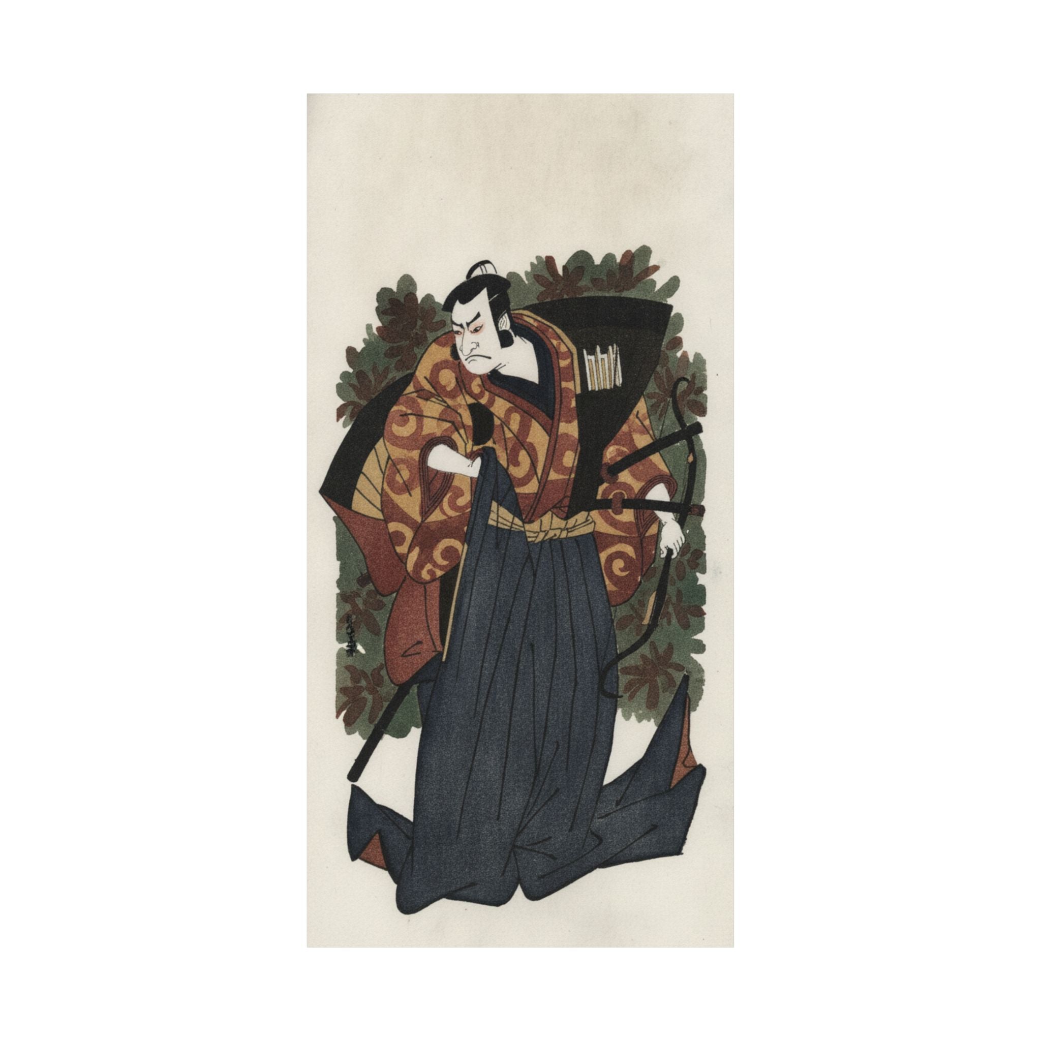 Watercolor — The First Nakamura Nakazo As A Man Of High Rank Attired In Naga-Bakama — Matte Poster
