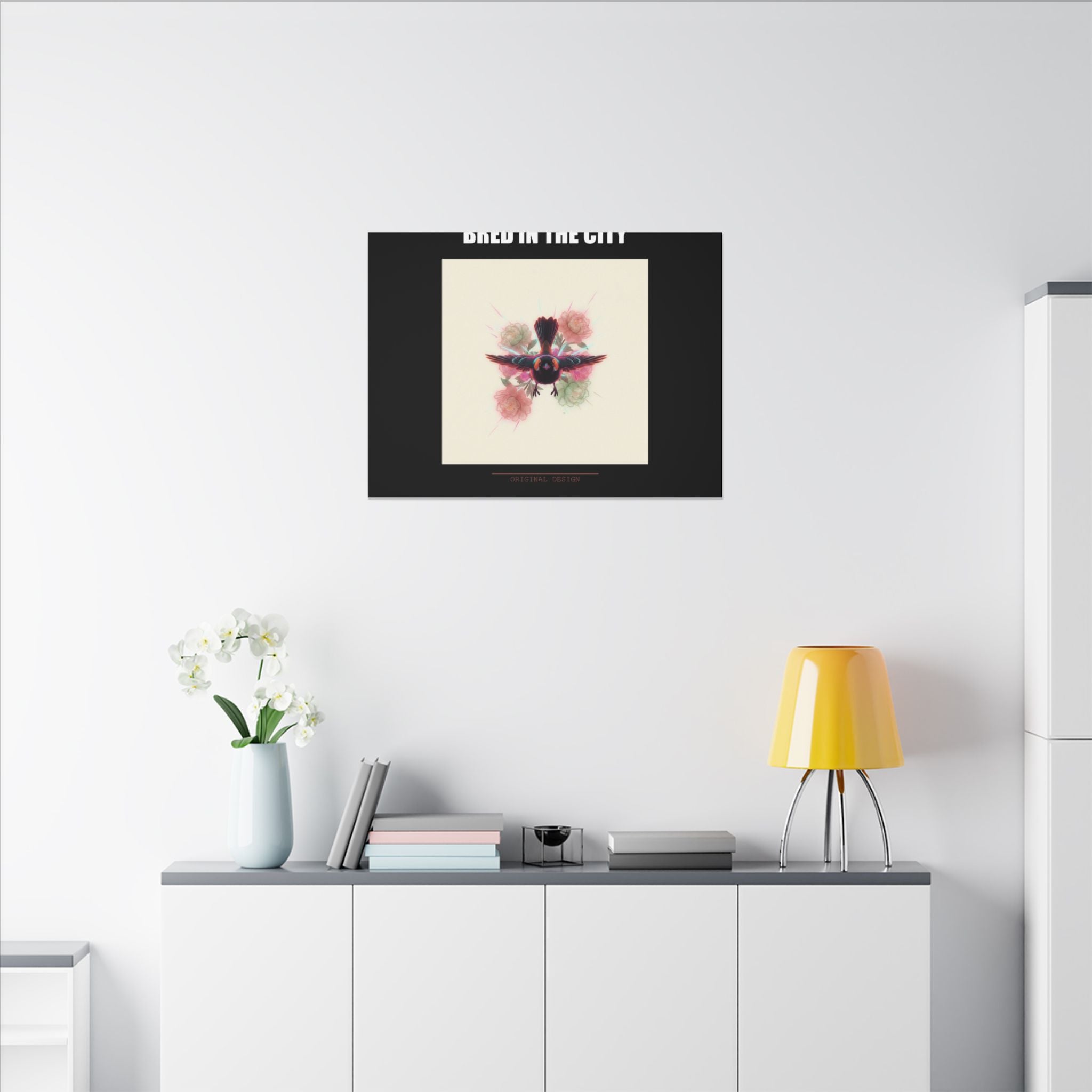 BRED IN THE CITY Flying Bird & Roses Matte Canvas