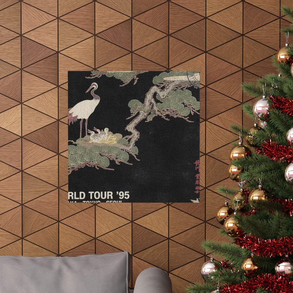 Vintage Bootleg — Crane And Their Young In Their Nest In The Branches Of A Pine-Tree — Matte Poster