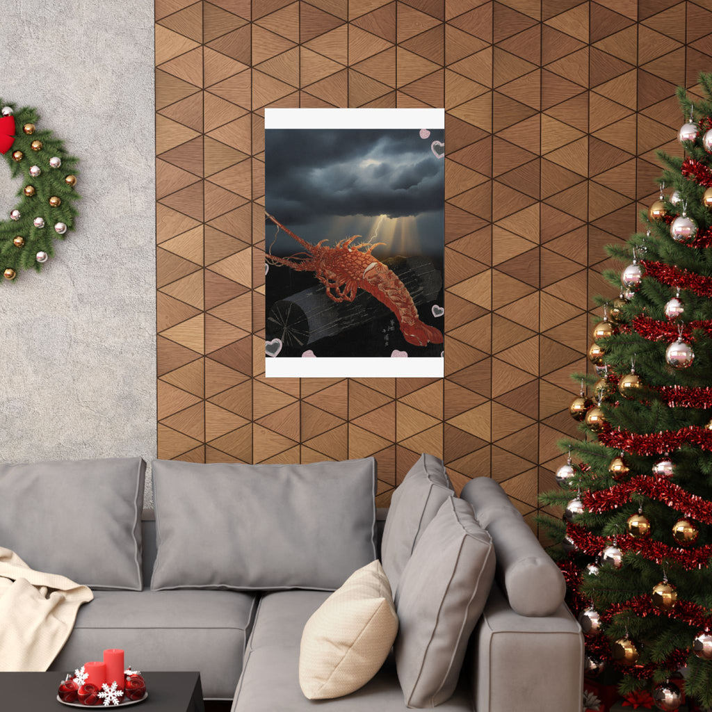 Dramatic Storm — Lobster On A Piece Of Charcoal — Matte Poster