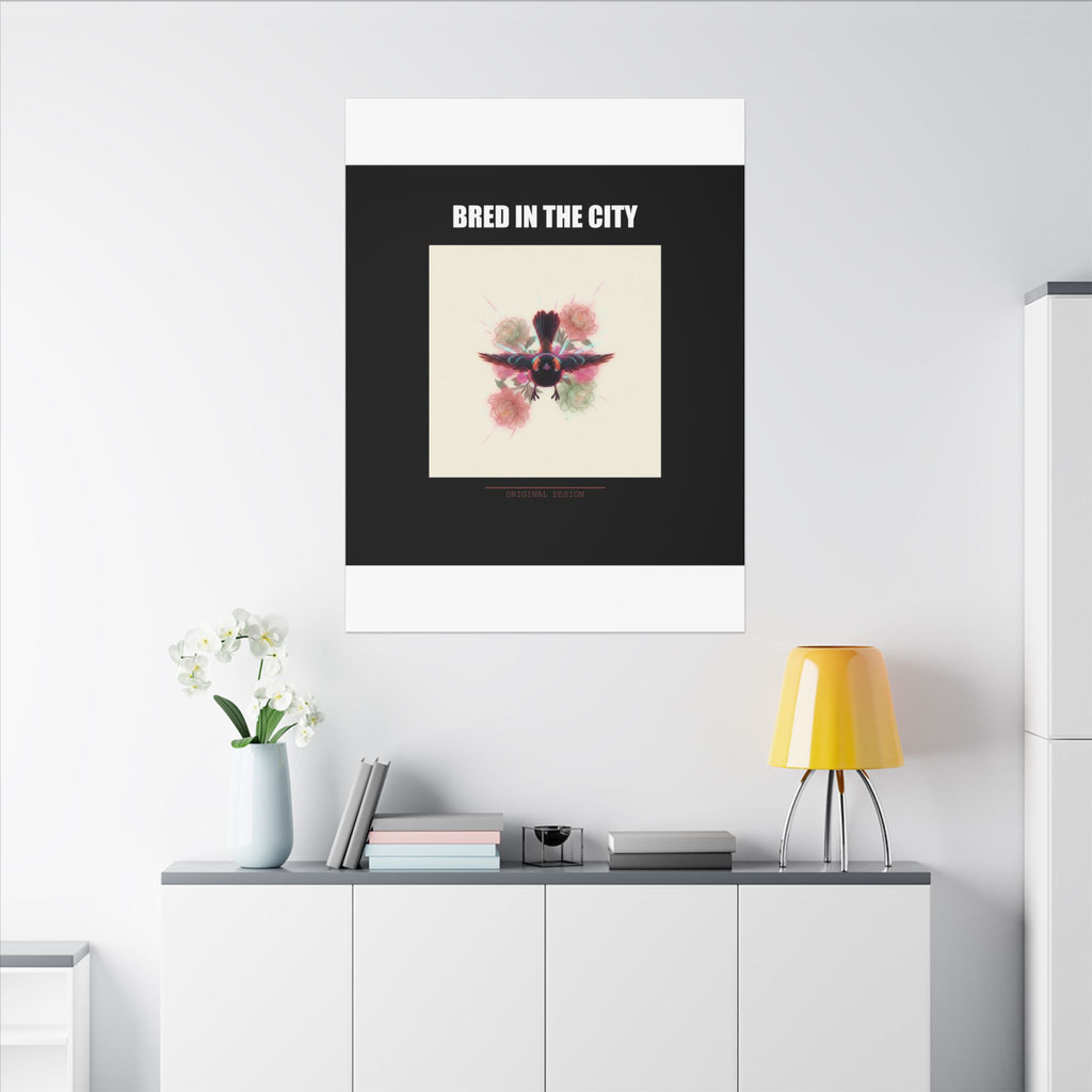 BRED IN THE CITY Flying Bird & Roses Matte Canvas