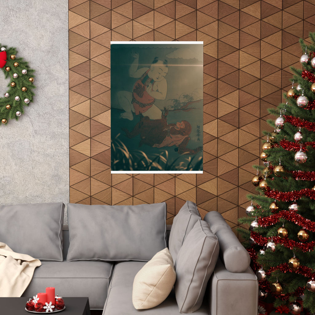 Cinematic — Boy And Monkey Playing — Matte Poster
