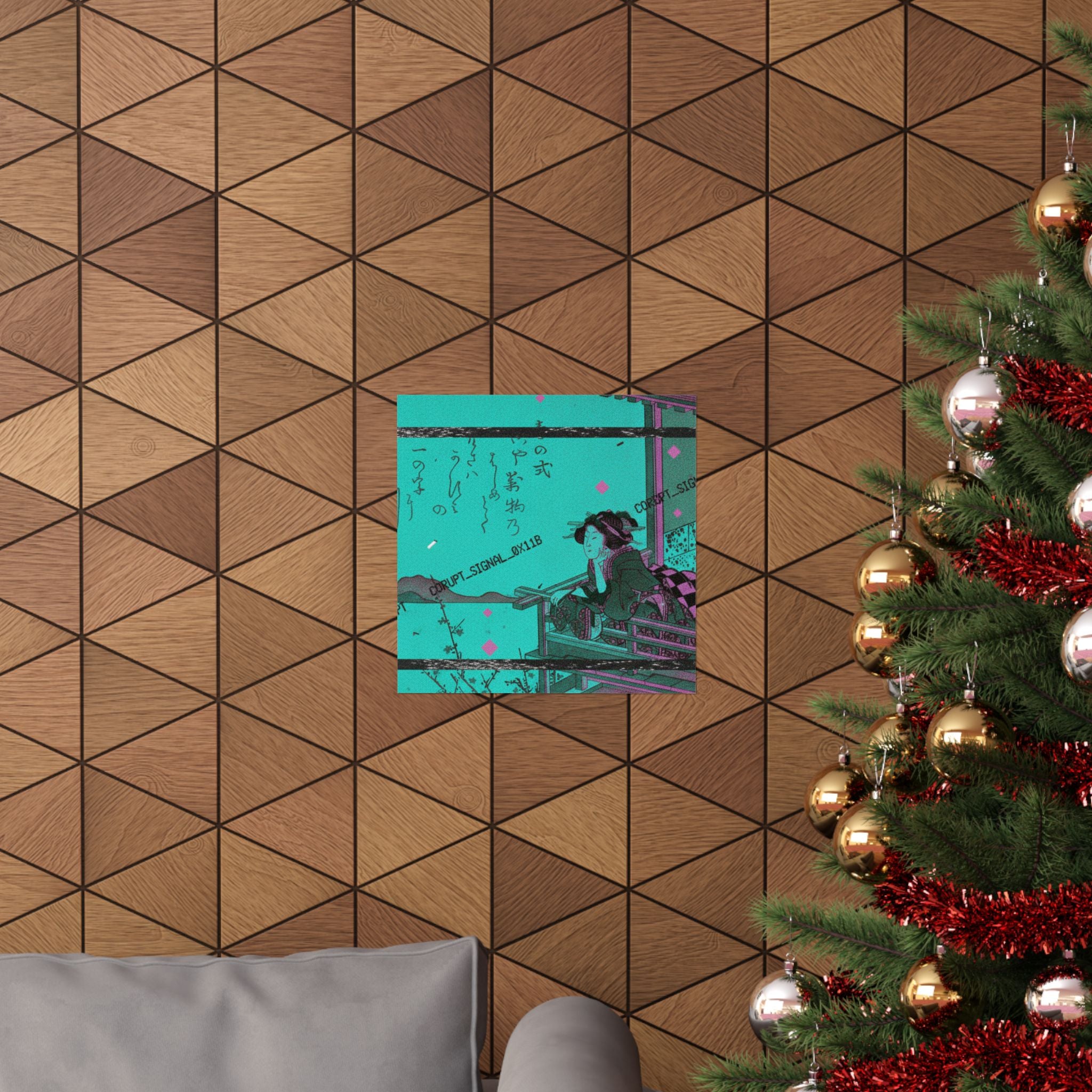 Glitch Culture — Courtesan Leaning On The Railing Of A Veranda — Matte Poster