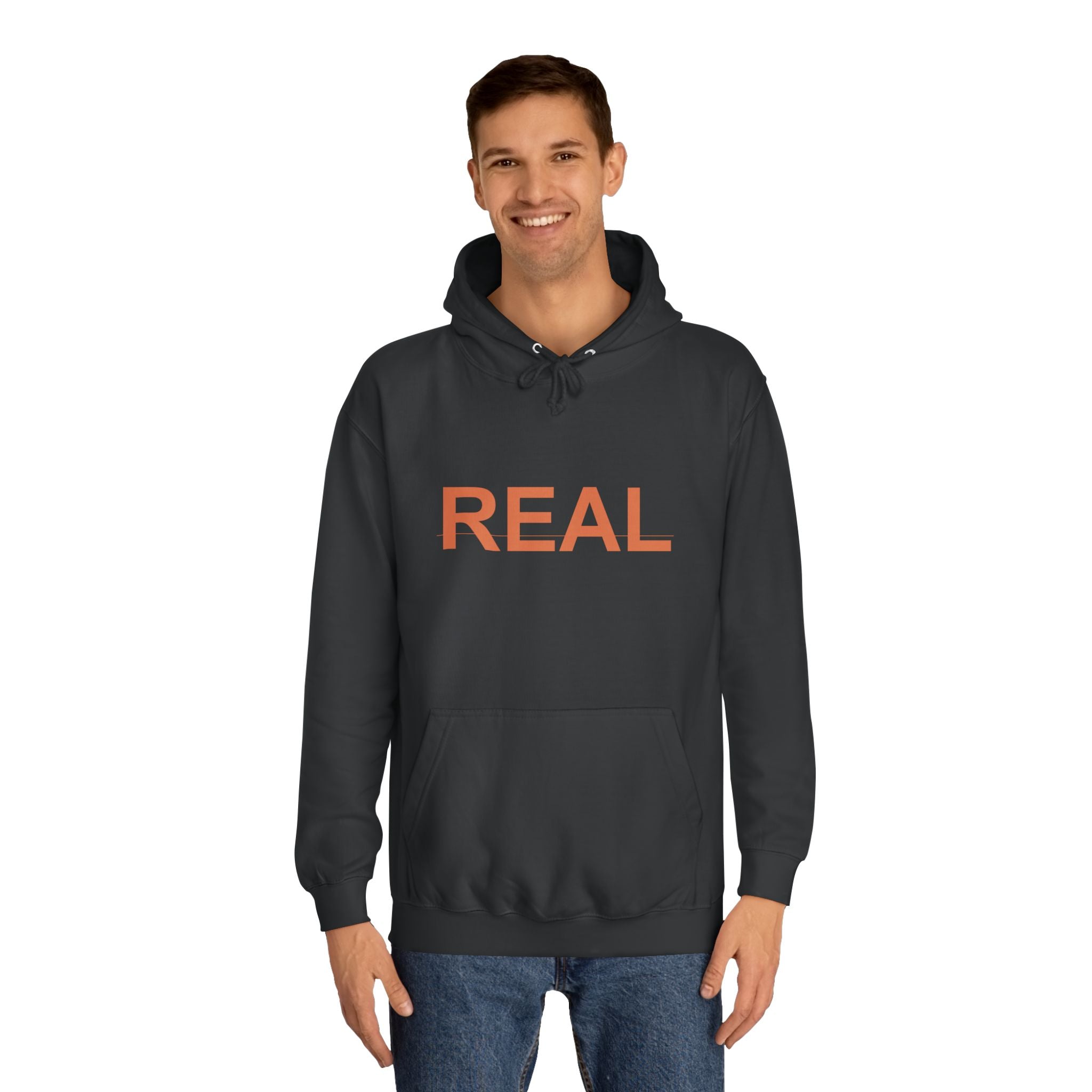REAL Bold Burnt-Orange Minimal Typography Hoodie