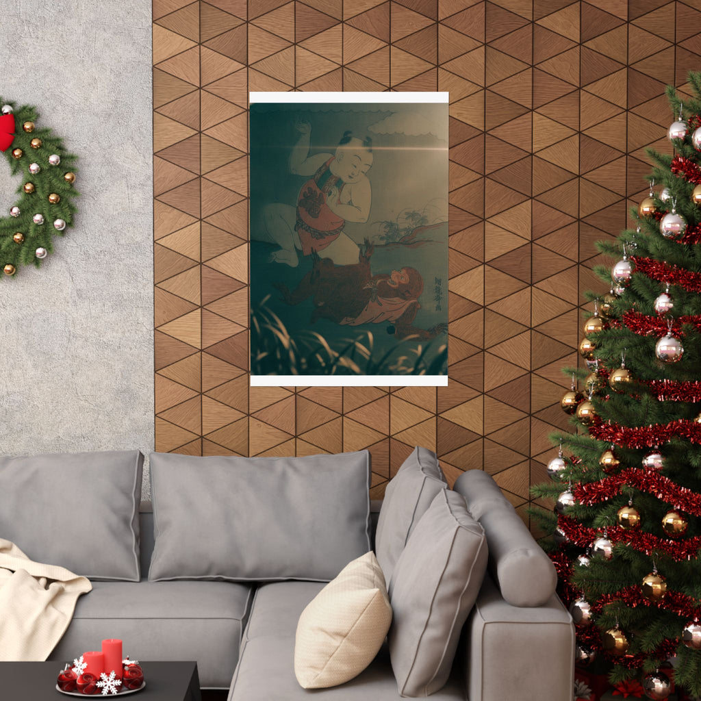 Cinematic — Boy And Monkey Playing — Matte Poster