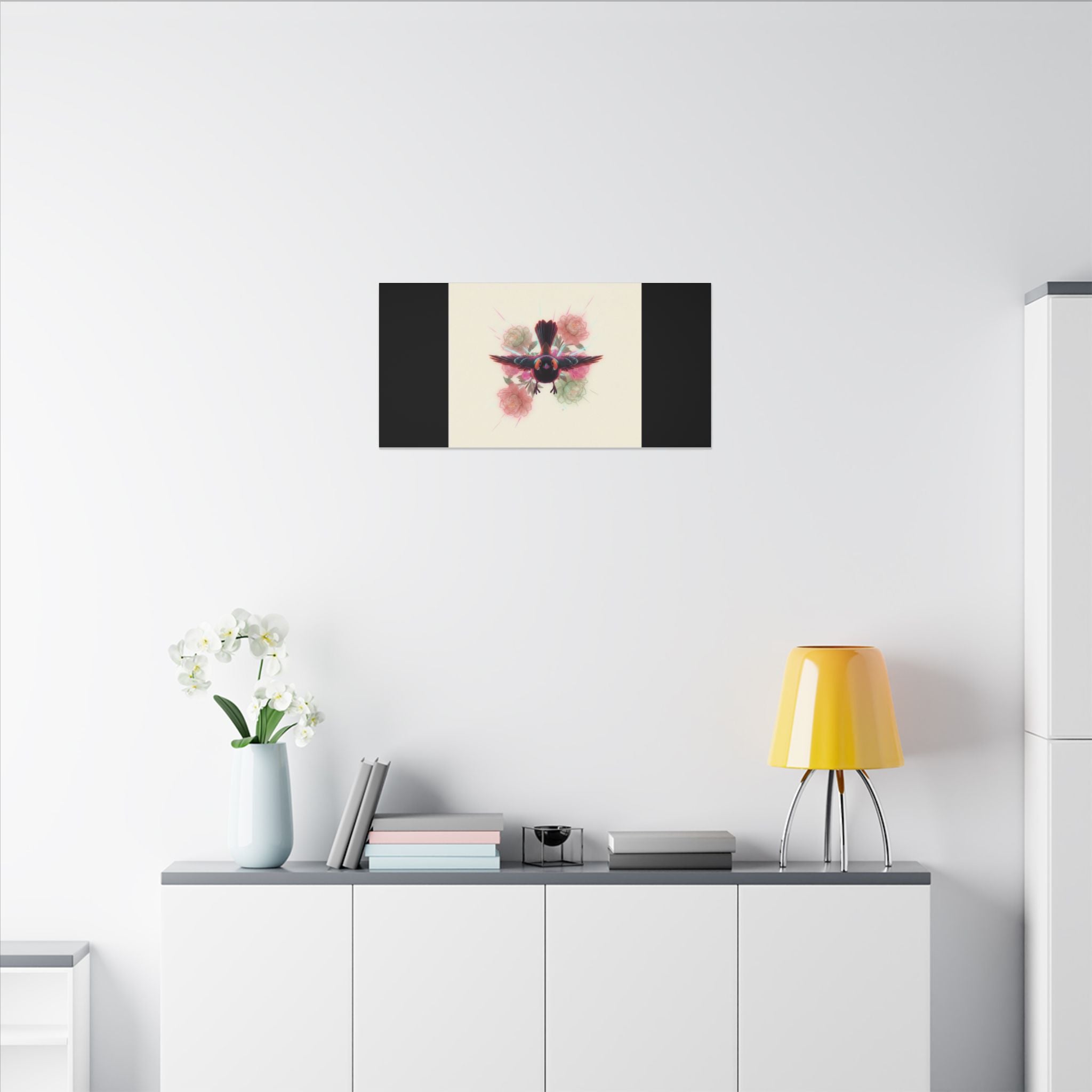 BRED IN THE CITY Flying Bird & Roses Matte Canvas