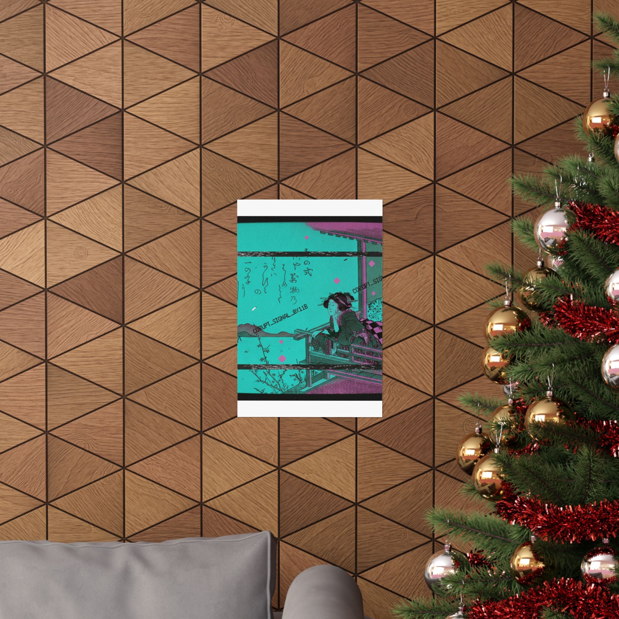 Glitch Culture — Courtesan Leaning On The Railing Of A Veranda — Matte Poster