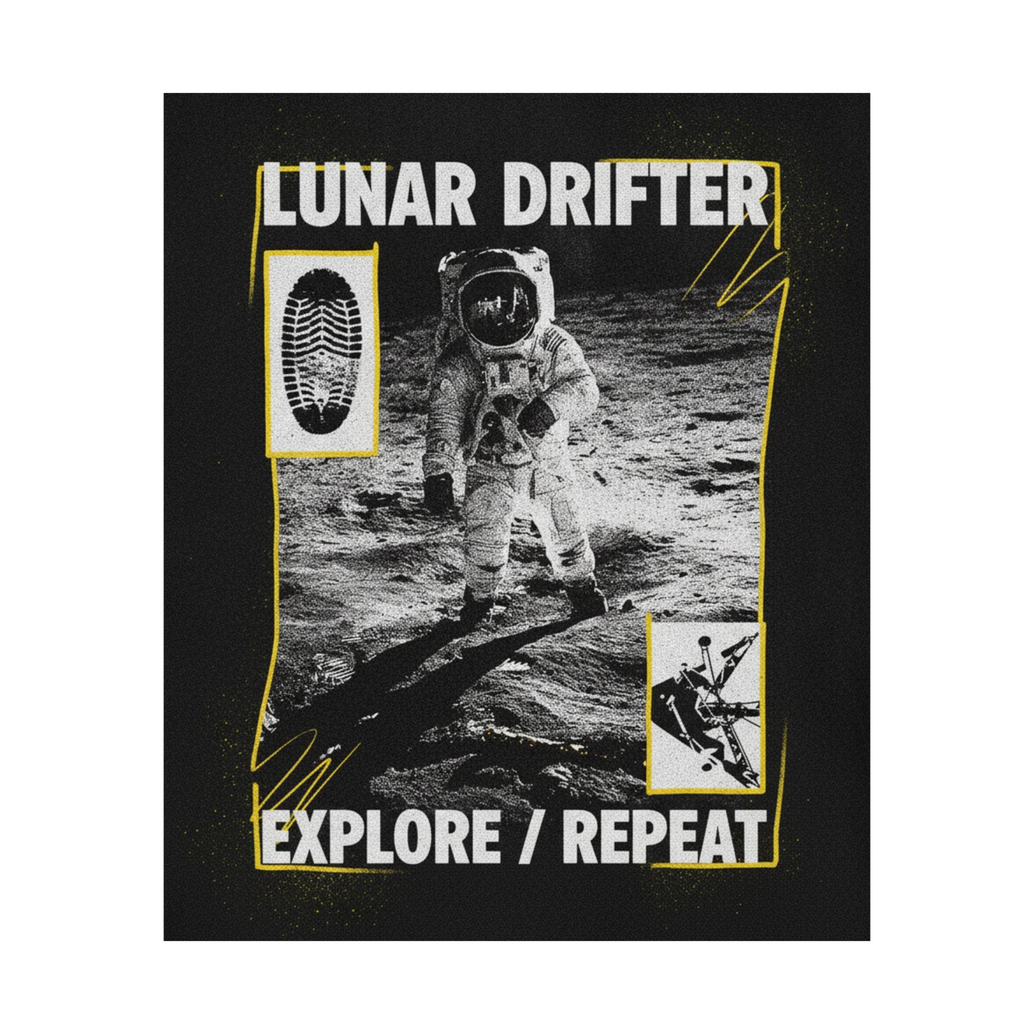 Lunar Drifter Explore / Repeat Astronaut Streetwear Poster