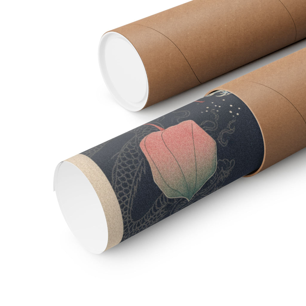 Japanese Street — Winter Cherries — Matte Poster