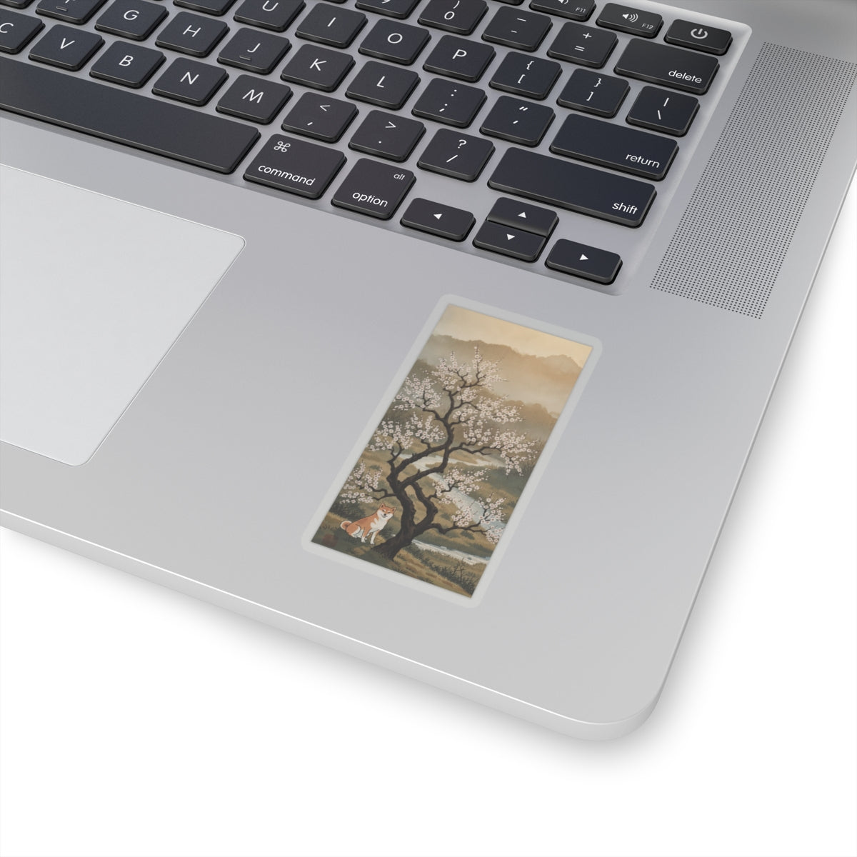 Scenic Nature — Plum Tree In Blossom — Kiss-Cut Sticker
