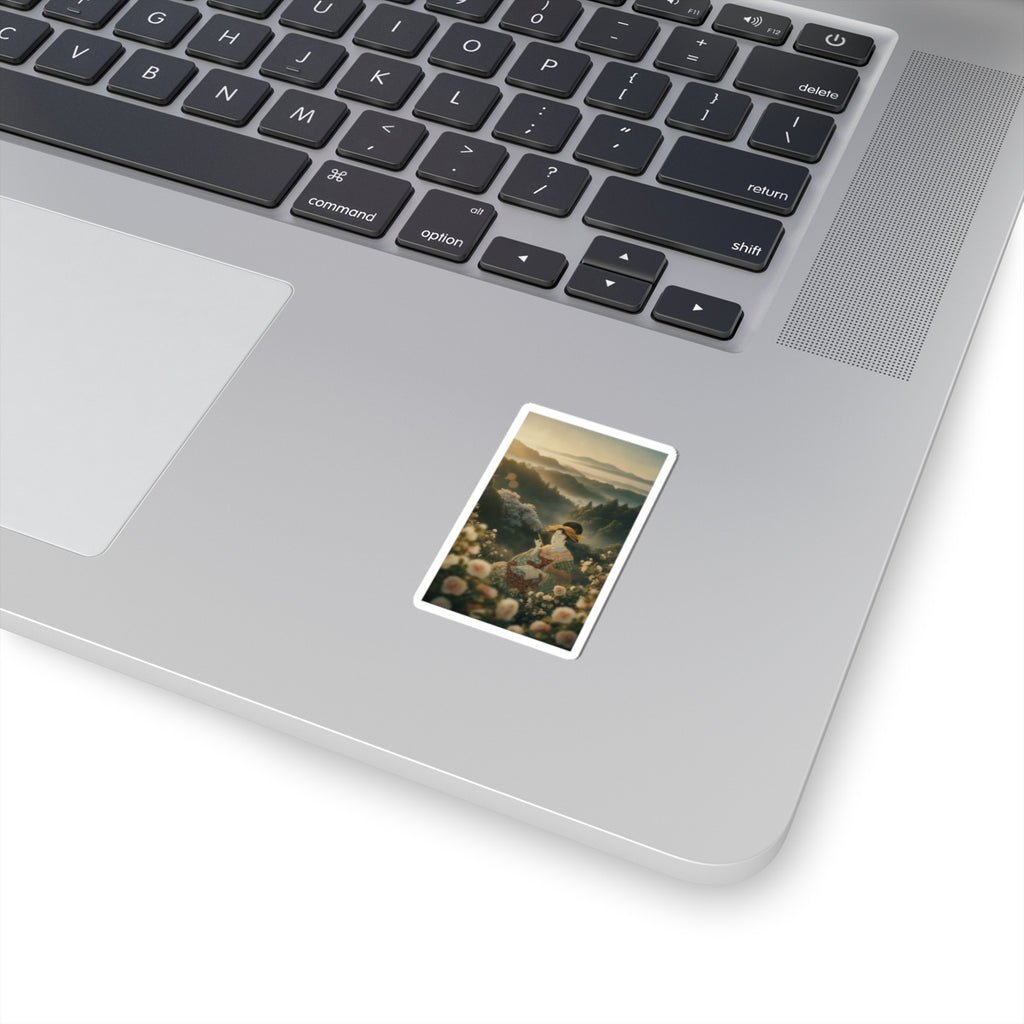 Scenic Nature — Courtesan With Book And Hair-Pin — Kiss-Cut Sticker