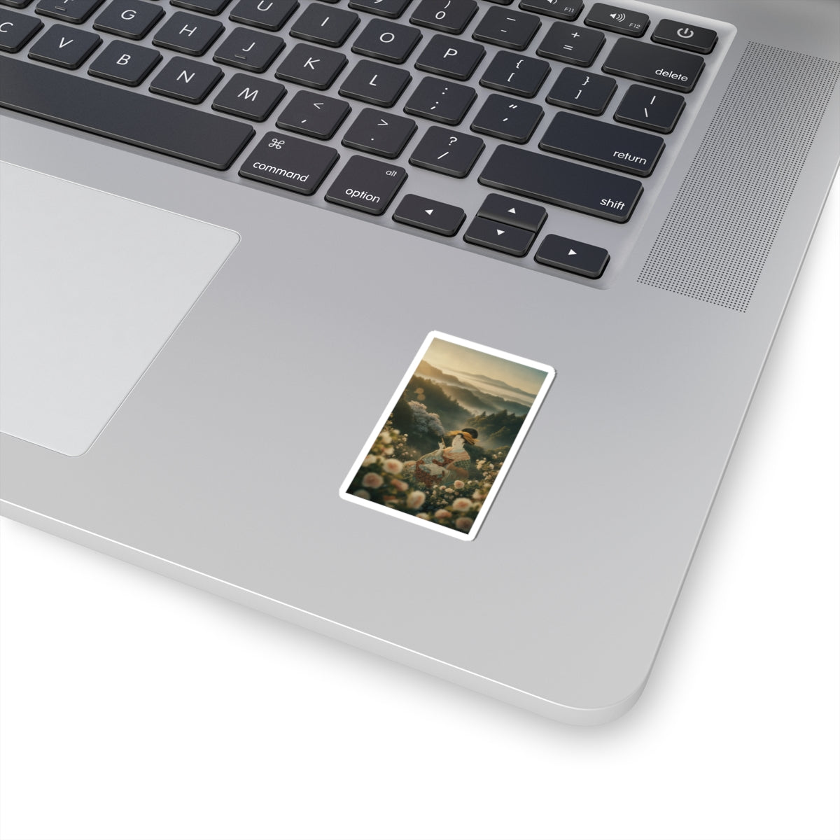Scenic Nature — Courtesan With Book And Hair-Pin — Kiss-Cut Sticker