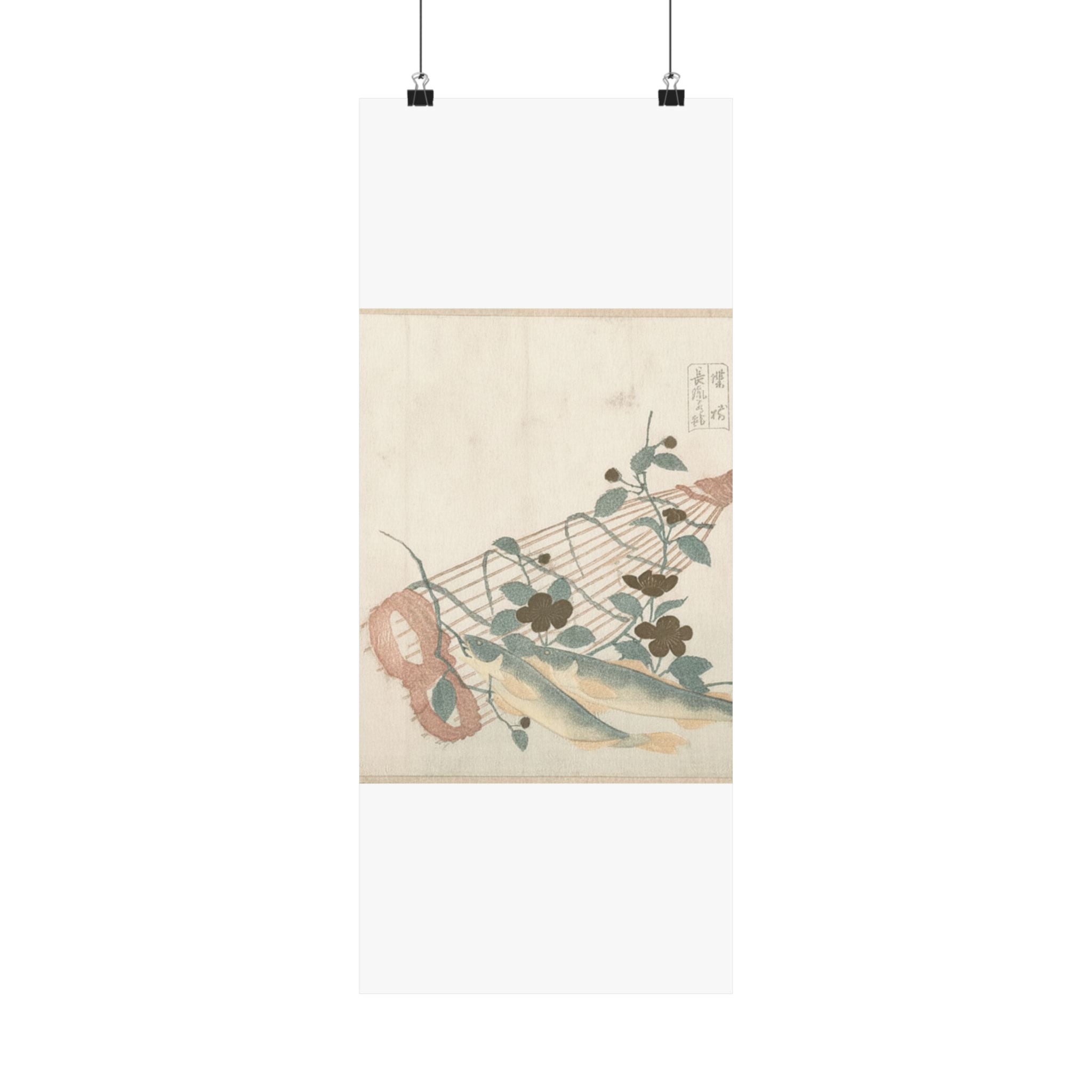 Botanical — Sweet Fishes Of The Nagara River, With Baskets And Flowers — Matte Poster