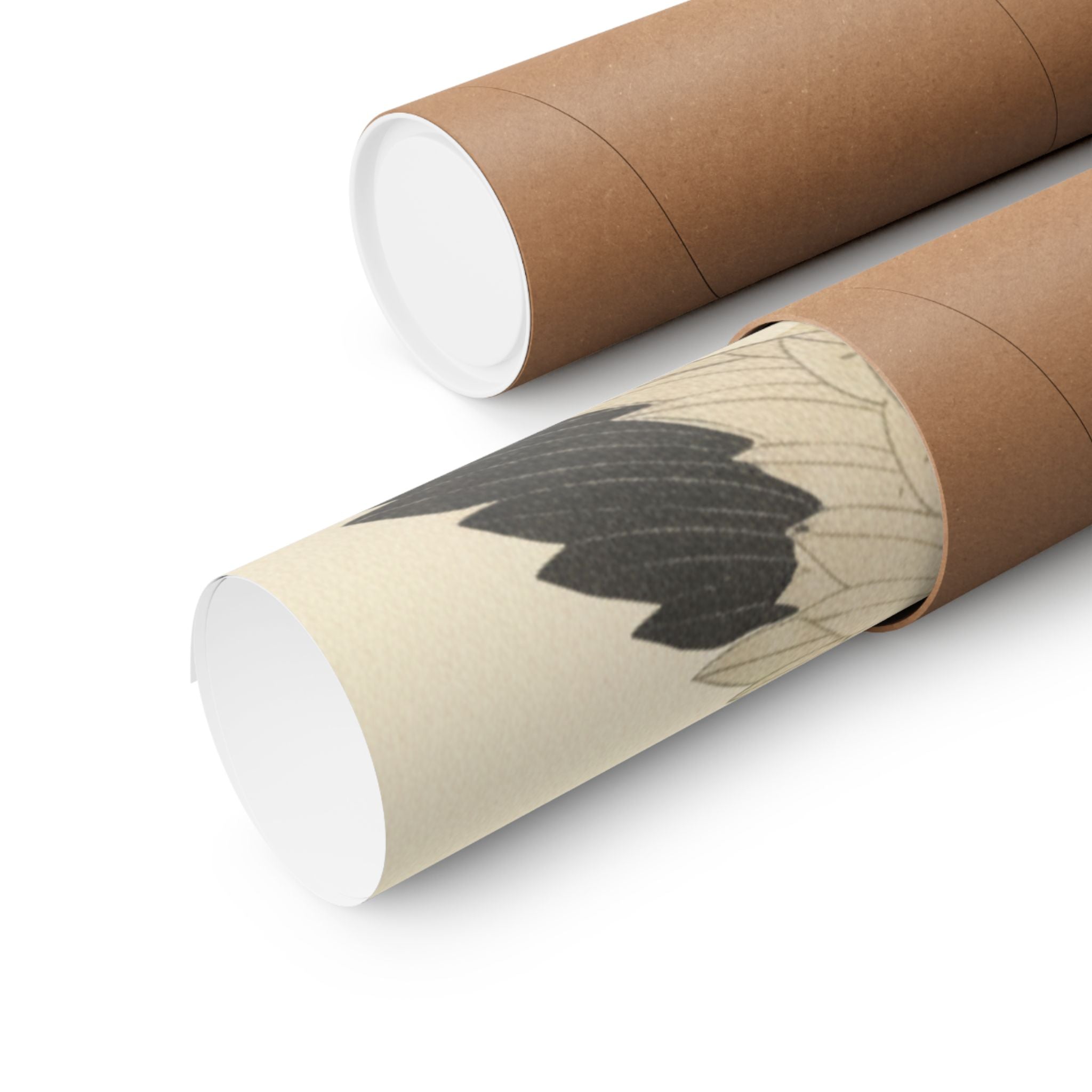 Botanical — White Crane Flying Across The Sun'S Disc — Matte Poster