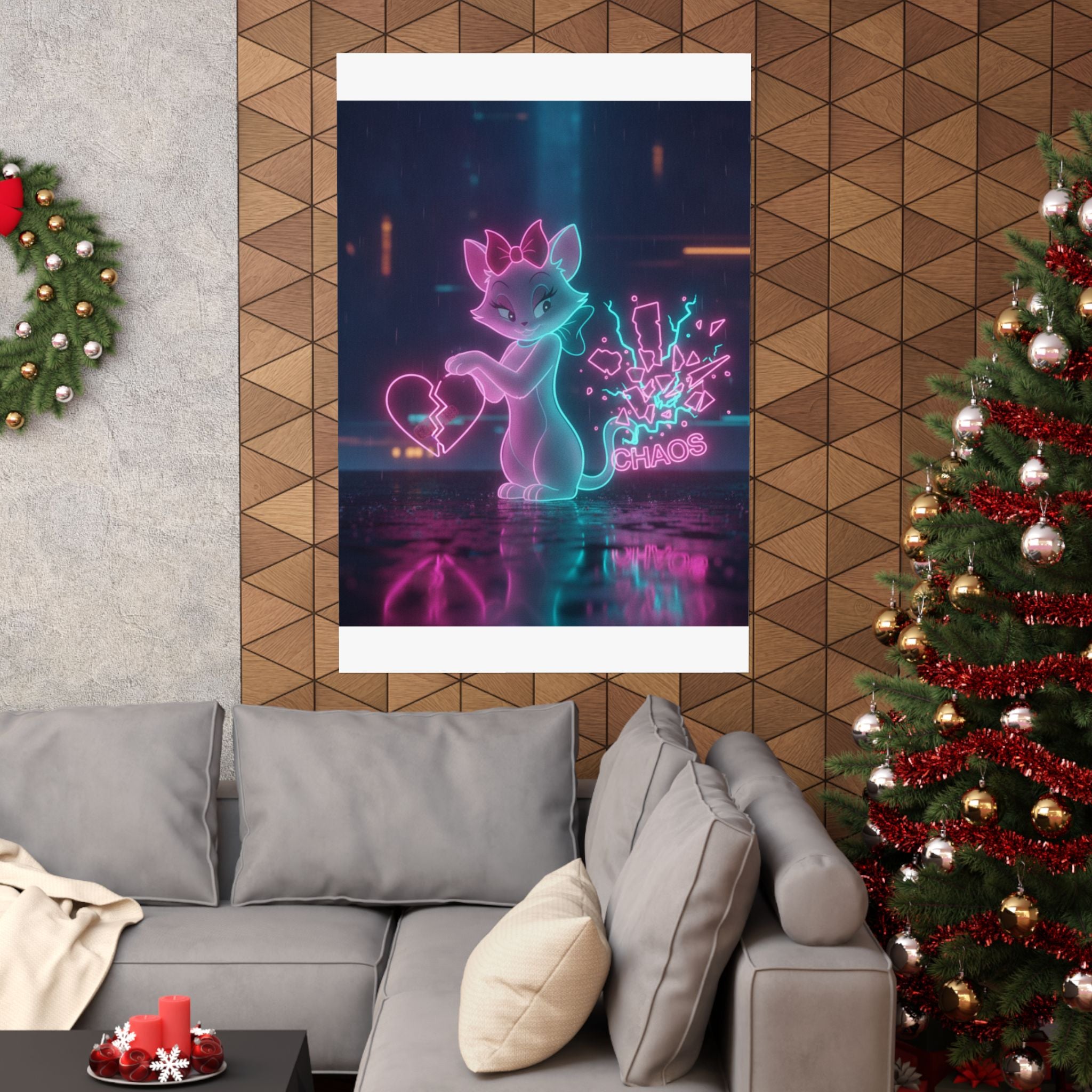 Neon Noir — Cat — Matte Poster