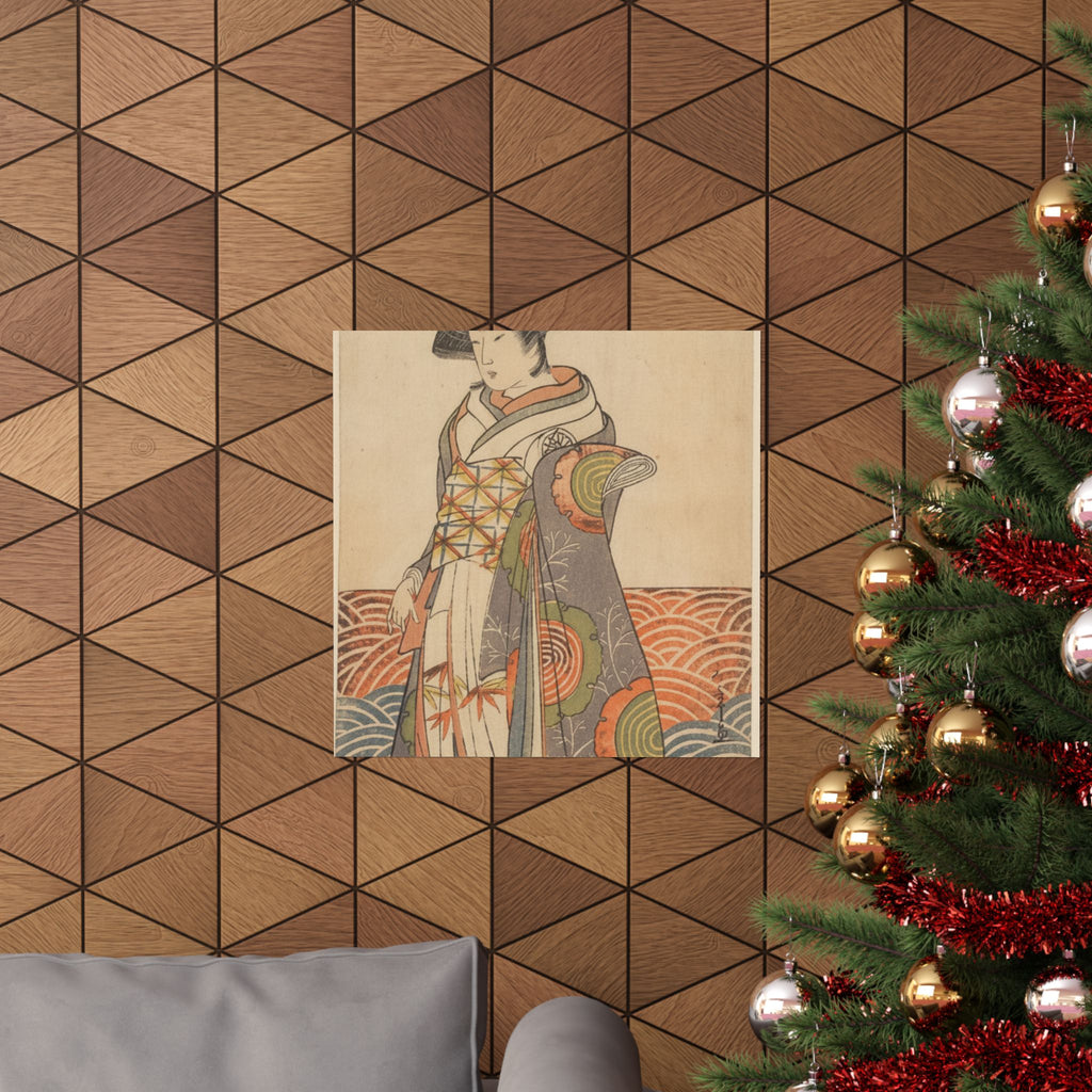 Product Marketing — The Third Segawa Kikunojo As A Woman Standing In A Room Having A Wave-Pattern Da — Matte Poster