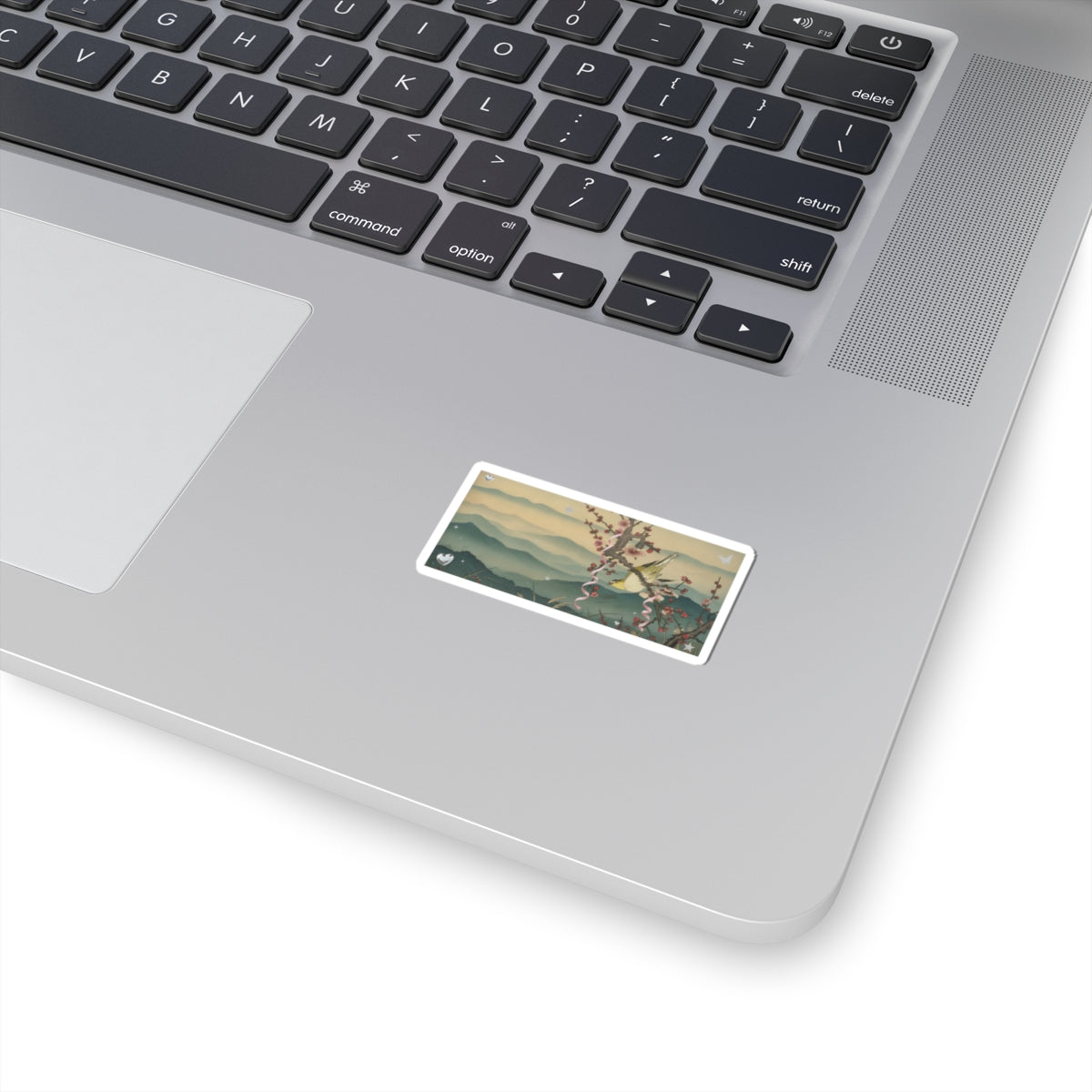 Scenic Nature — Bush Warbler On A Plum Branch (Ume Ni Uguisu) — Kiss-Cut Sticker