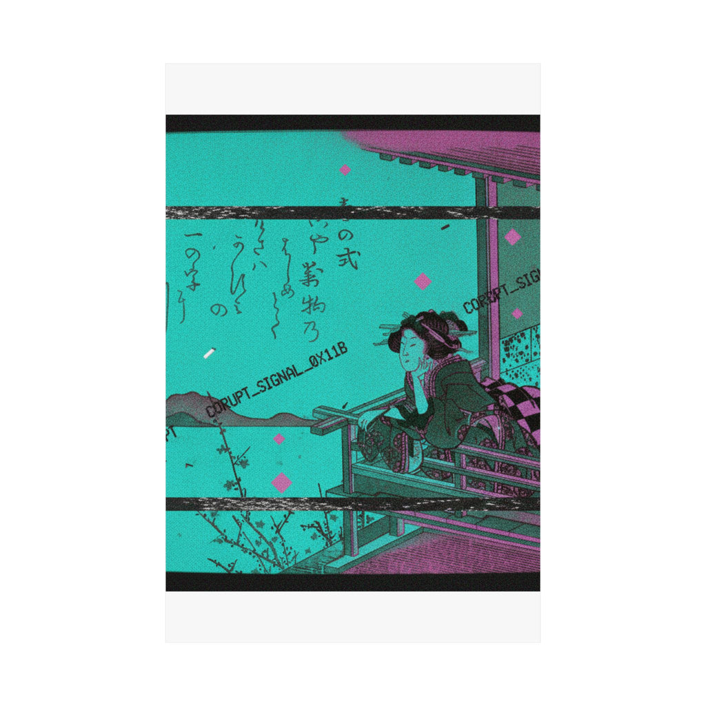 Glitch Culture — Courtesan Leaning On The Railing Of A Veranda — Matte Poster