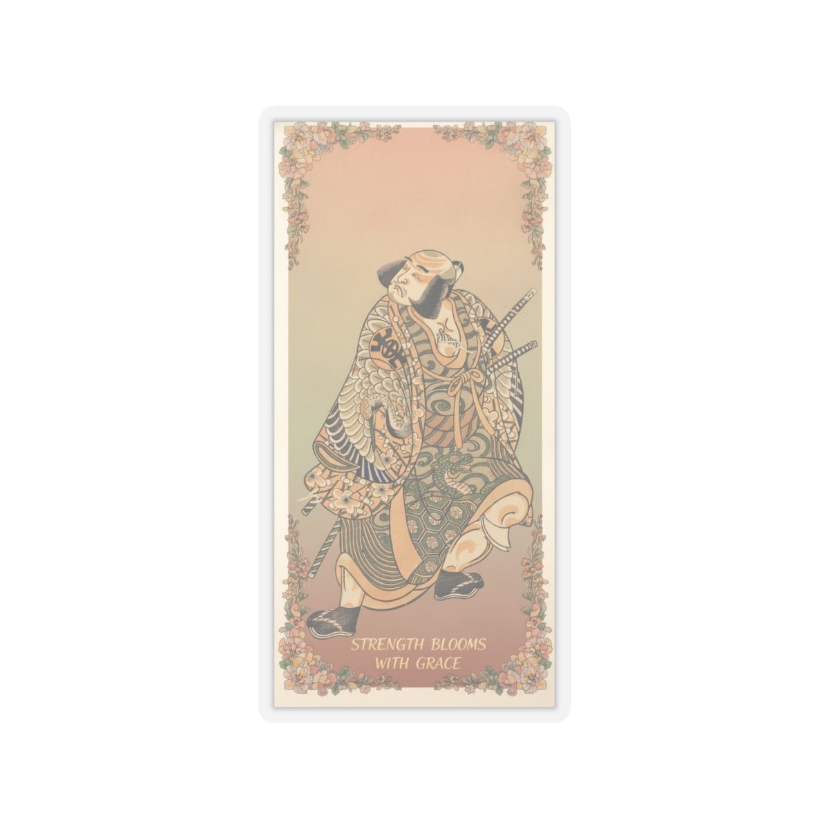 Affirmation — The Actor Nakamura Nakazo As A Warrior — Kiss-Cut Sticker