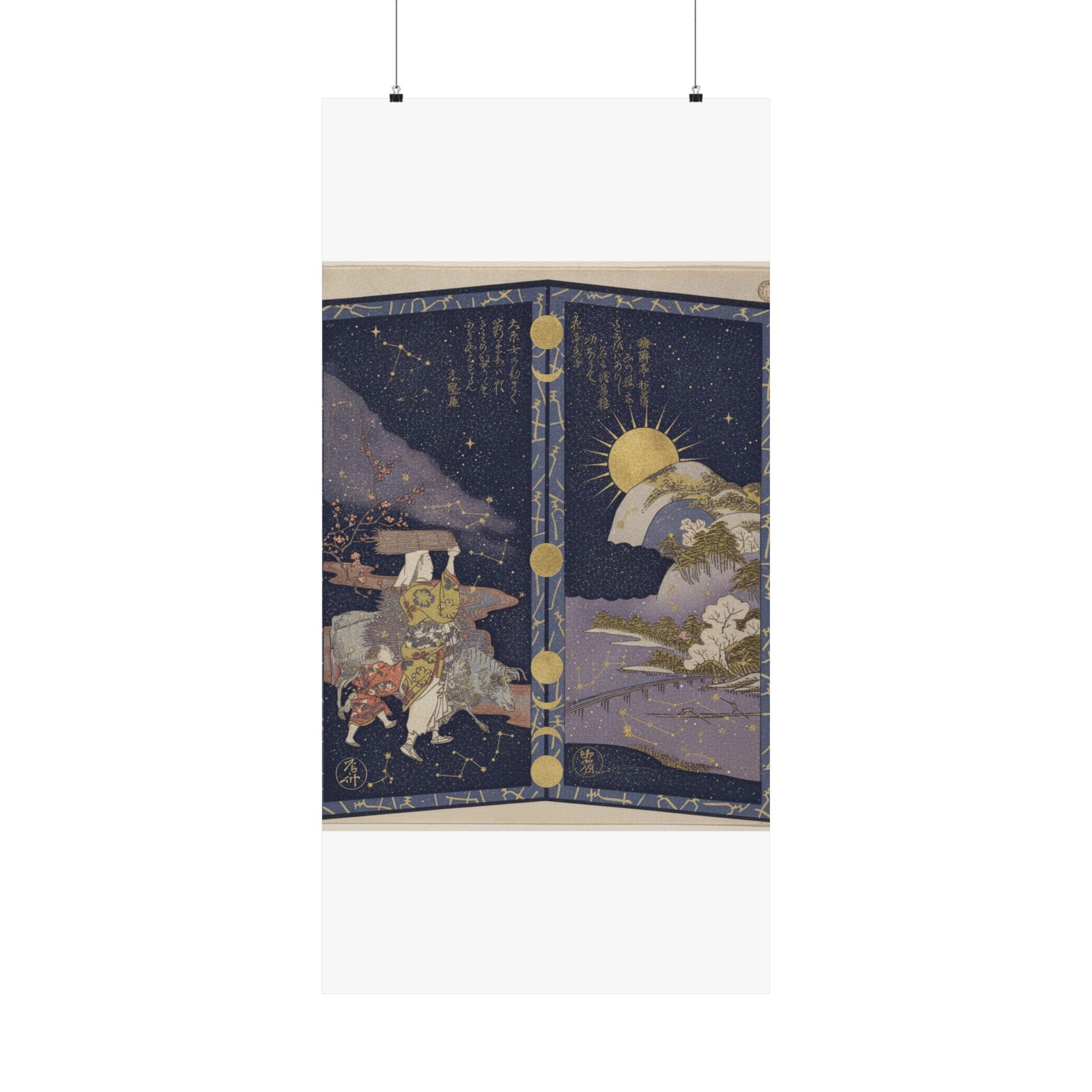 Celestial — Surimono In Shape Of Small Twofold Screen — Matte Poster