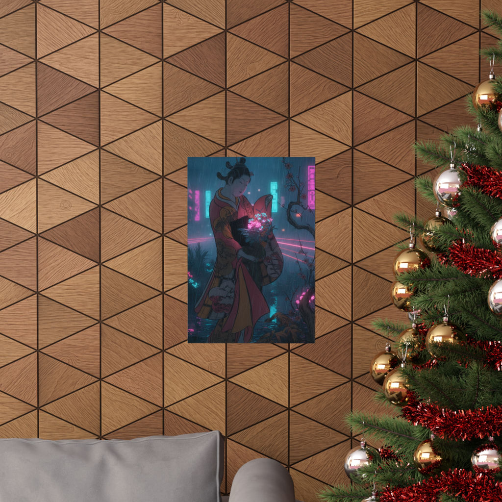 Neon Noir — A Young Lady In A Garden — Matte Poster