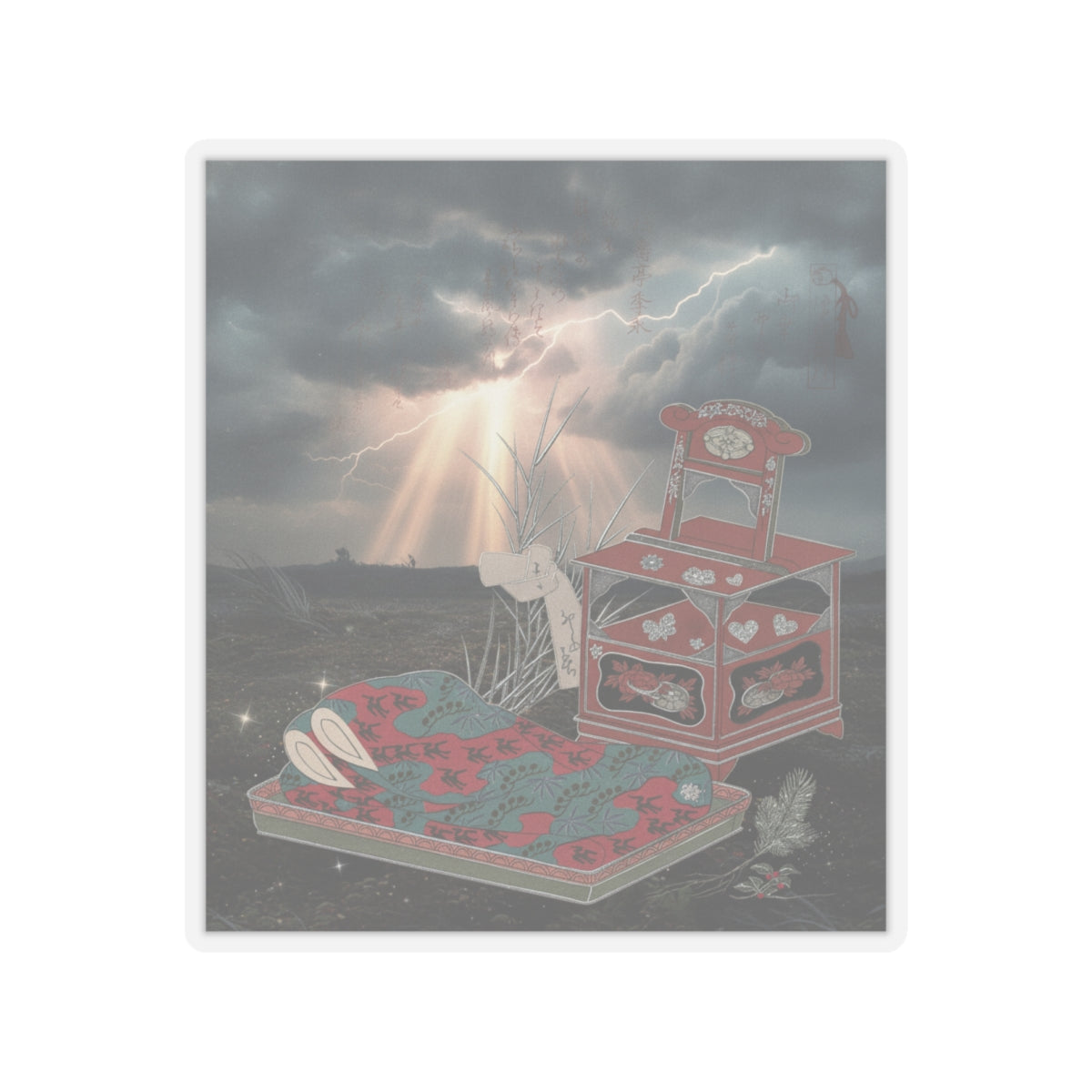 Dramatic Storm — Cabinet For The Toilet And Bed-Clothes — Kiss-Cut Sticker
