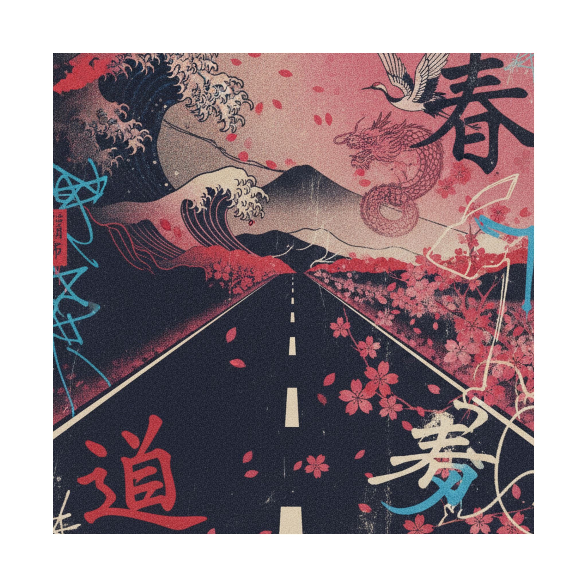 Japanese Street — Road — Matte Poster