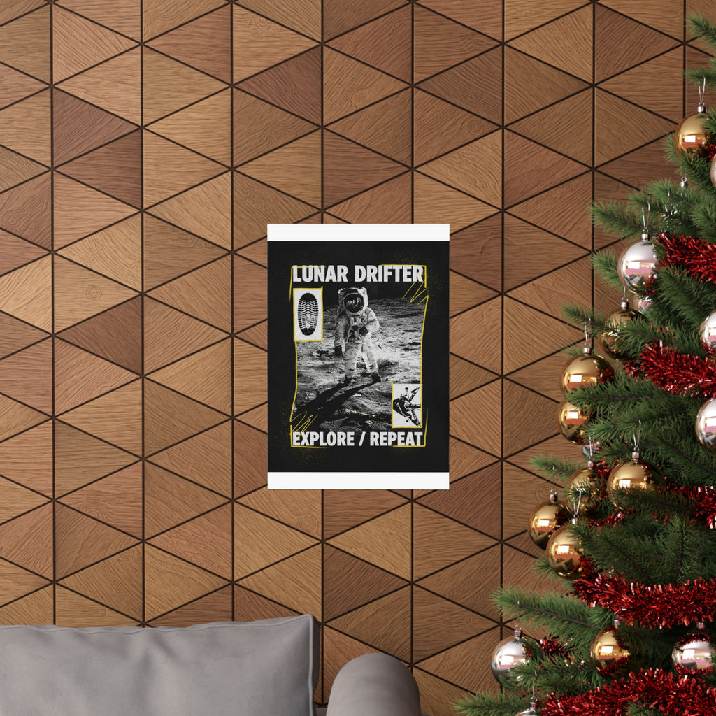 Lunar Drifter Explore / Repeat Astronaut Streetwear Poster