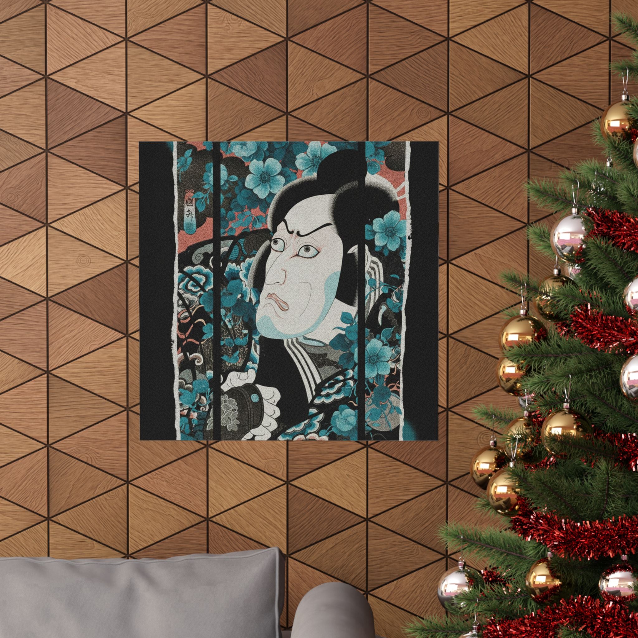 Streetwear Collage — Kabuki Actor Ichikawa Ebizō V As Kumagai Jirō Naozane — Matte Poster