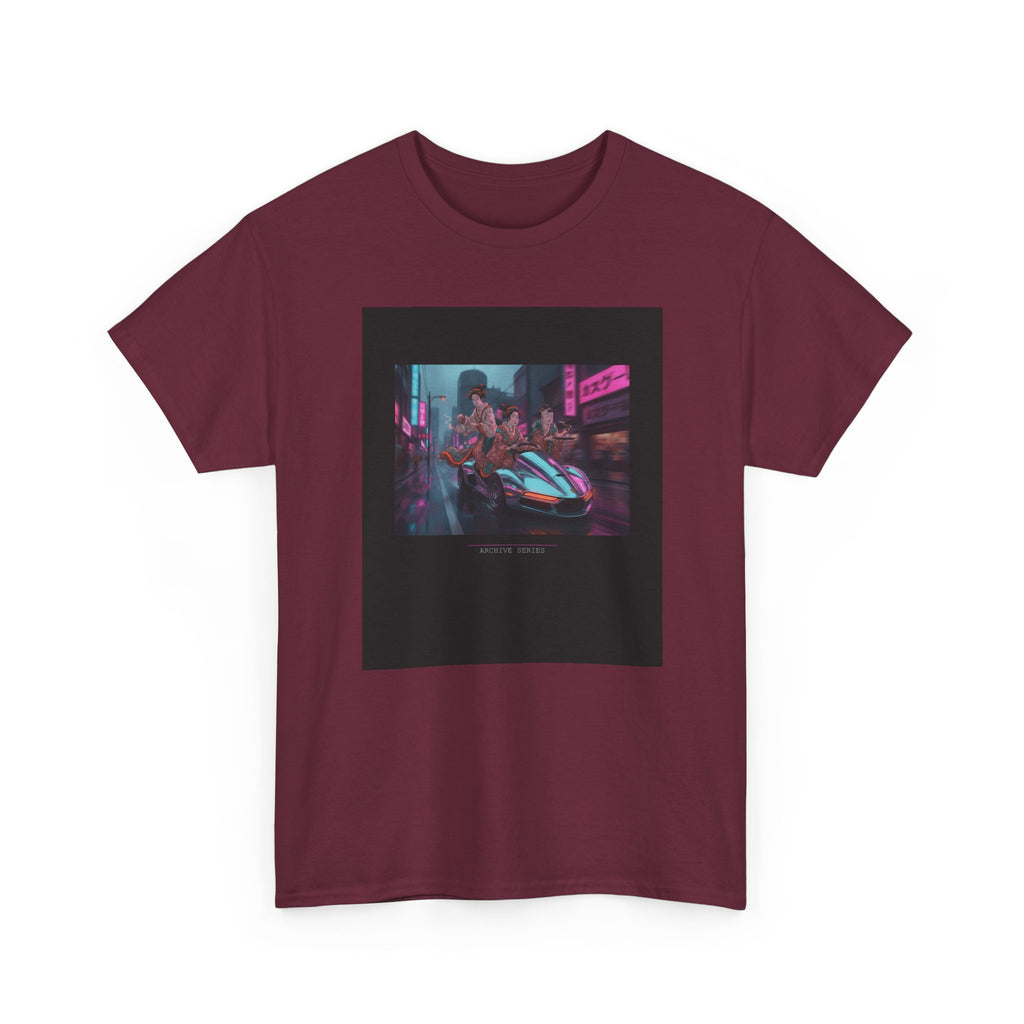 Neon Cyberpunk Supercar Night Street Graphic Tee