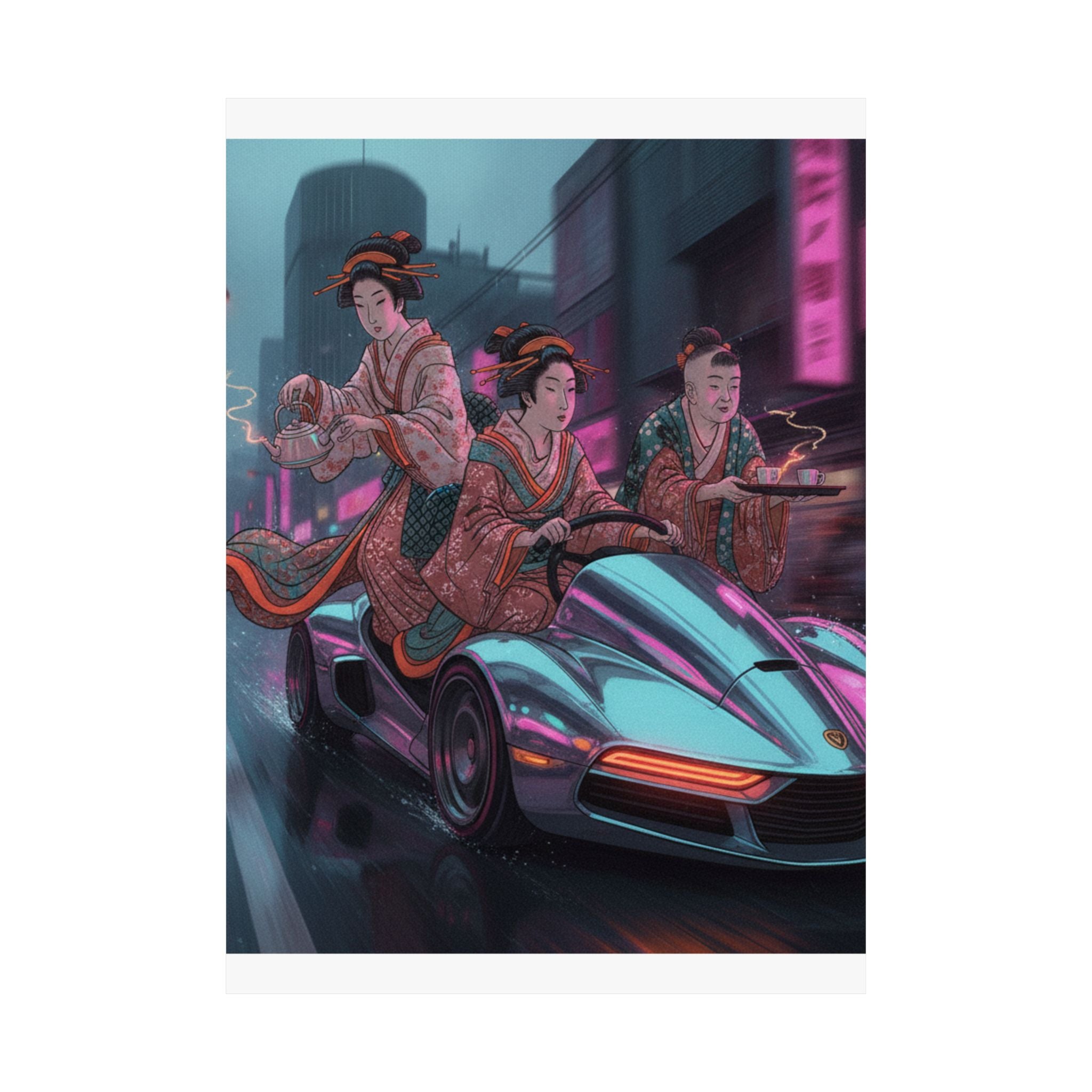 Fast Furious — Two Young Ladies Having Tea Attended By Elderly Servant — Matte Poster