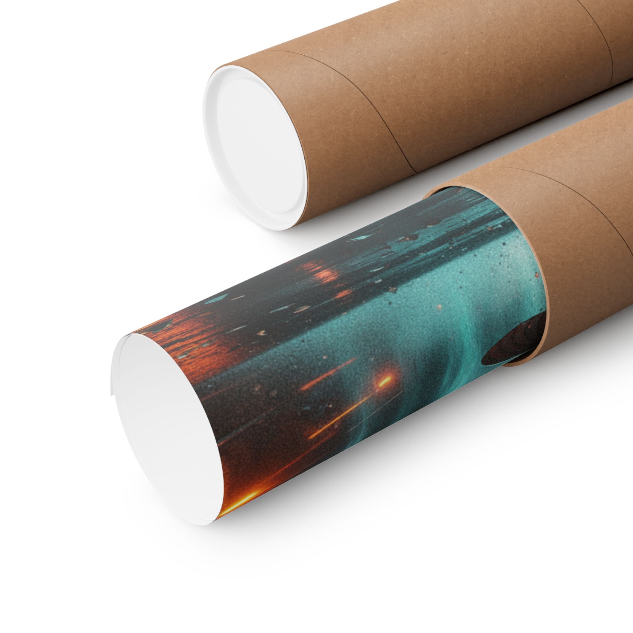 Fast Furious — Red Carp Ascending A Waterfall — Matte Poster