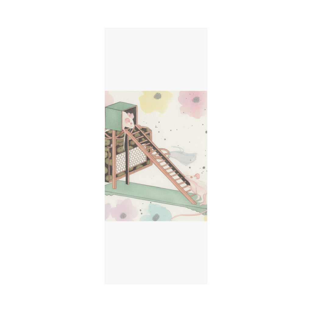 Watercolor — White Mice Playing — Matte Poster