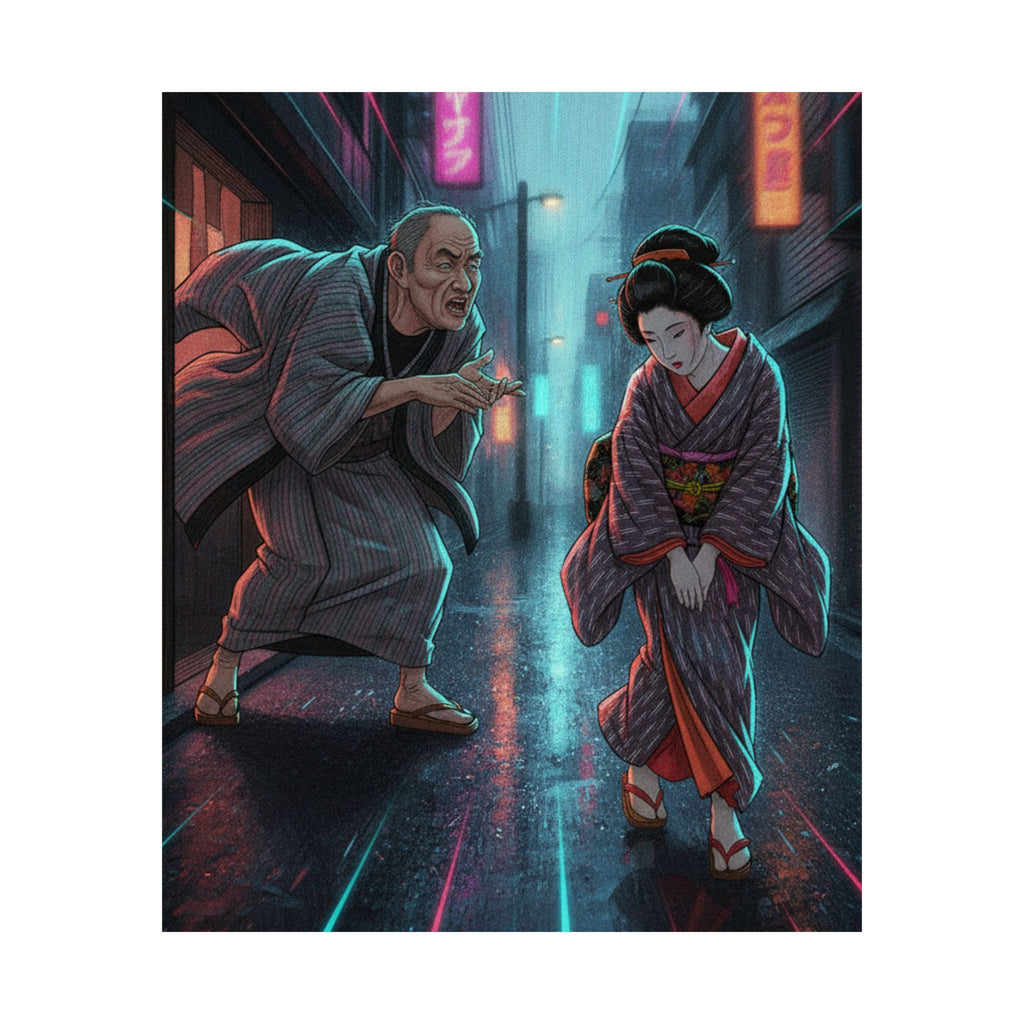Fast Furious — "A Scolding" (Ochiyo), Illustration From Bugei Kurabu (Literary Club) — Matte Poster