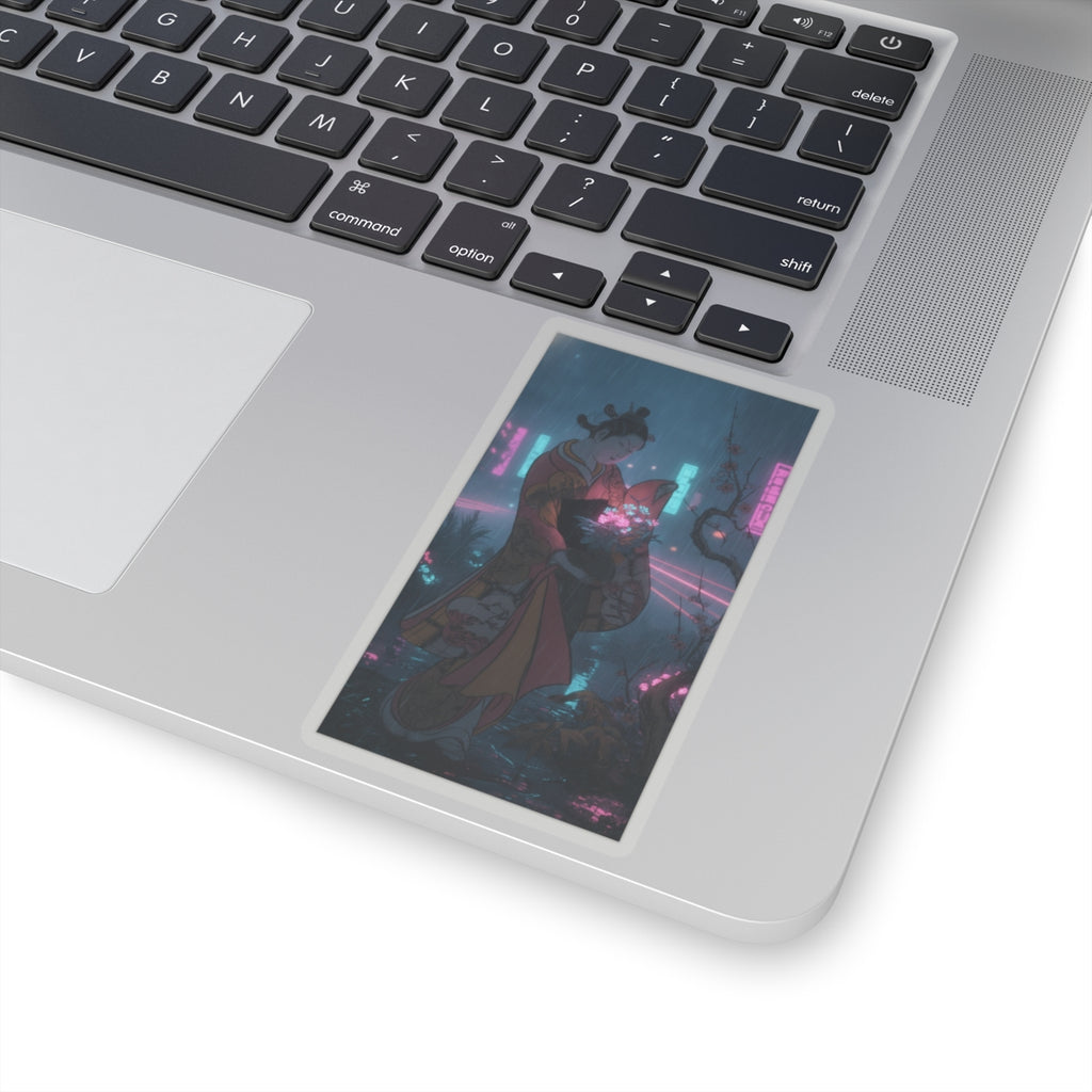Neon Noir — A Young Lady In A Garden — Kiss-Cut Sticker