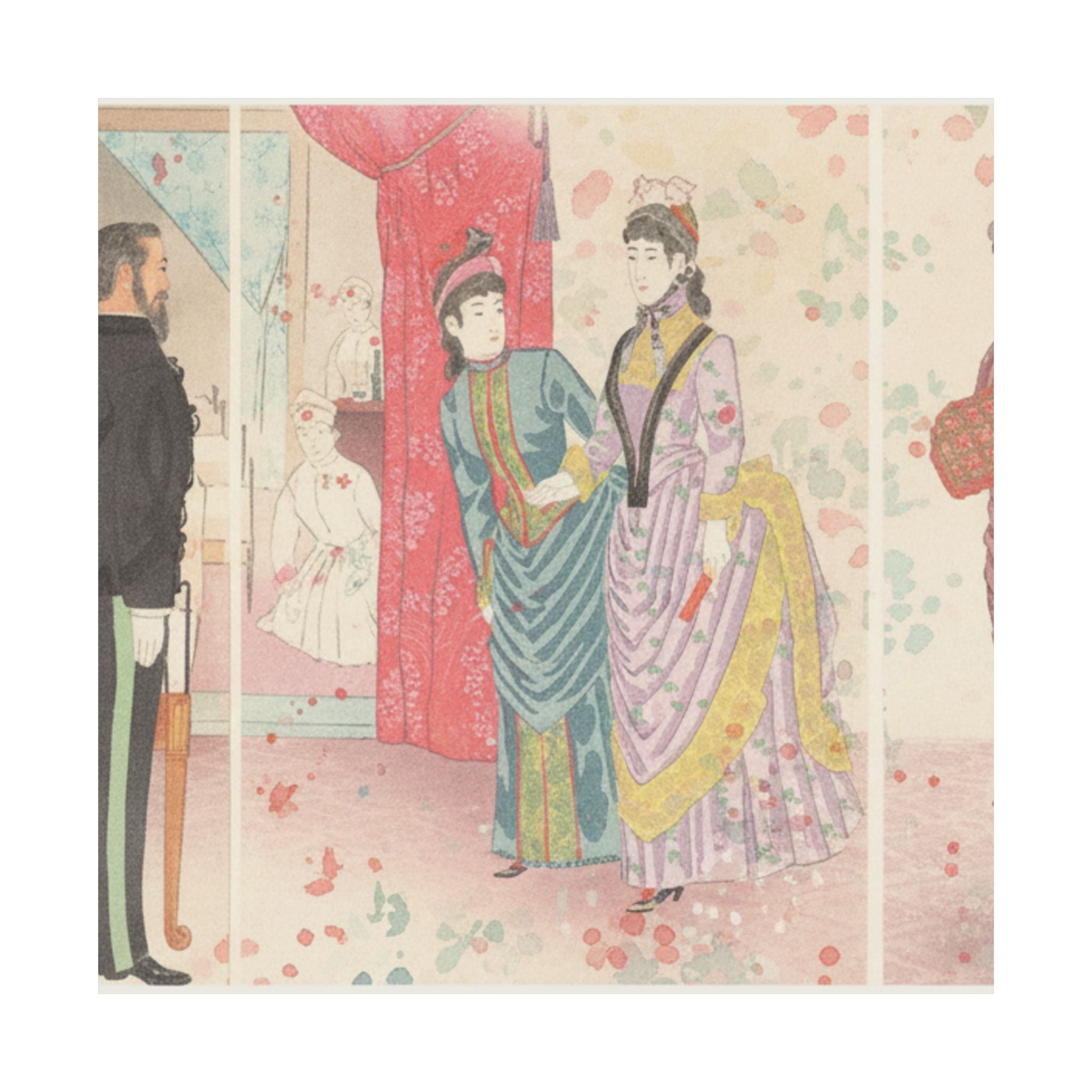Watercolor — Illustration Of The Empress Visiting A Field Hospital [In Hiroshima] (Yasen Byōi — Matte Poster